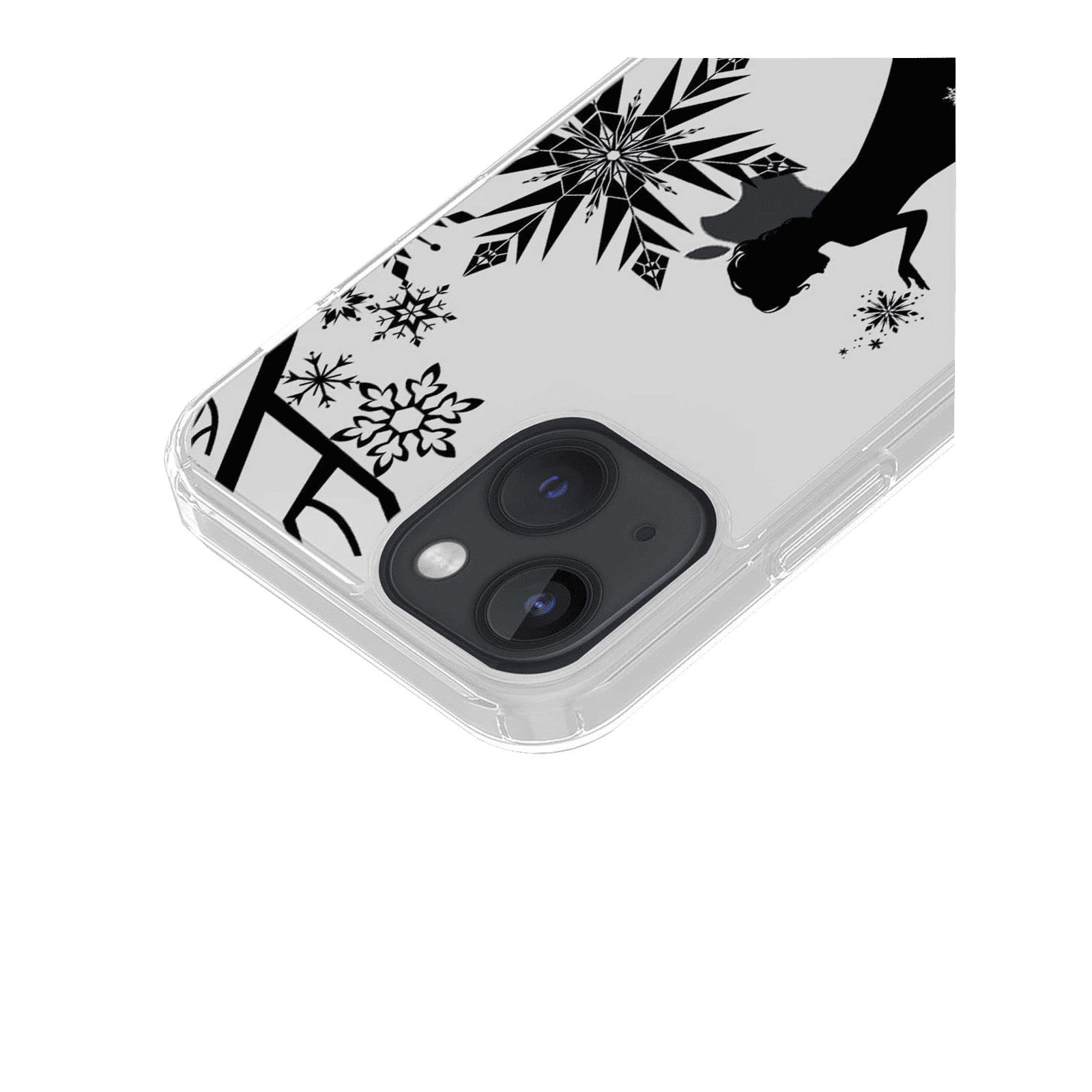 Macmerise Elsa Silhouette Silicone Back Cover for Apple iPhone 14 (Supports Wireless Charging, Clear Black)_9