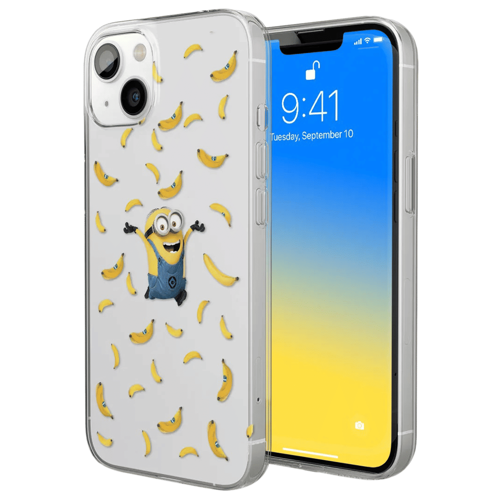 Macmerise Go Bananas Silicone Back Cover for Apple iPhone 14 (Supports Wireless Charging, Multi Color)_1