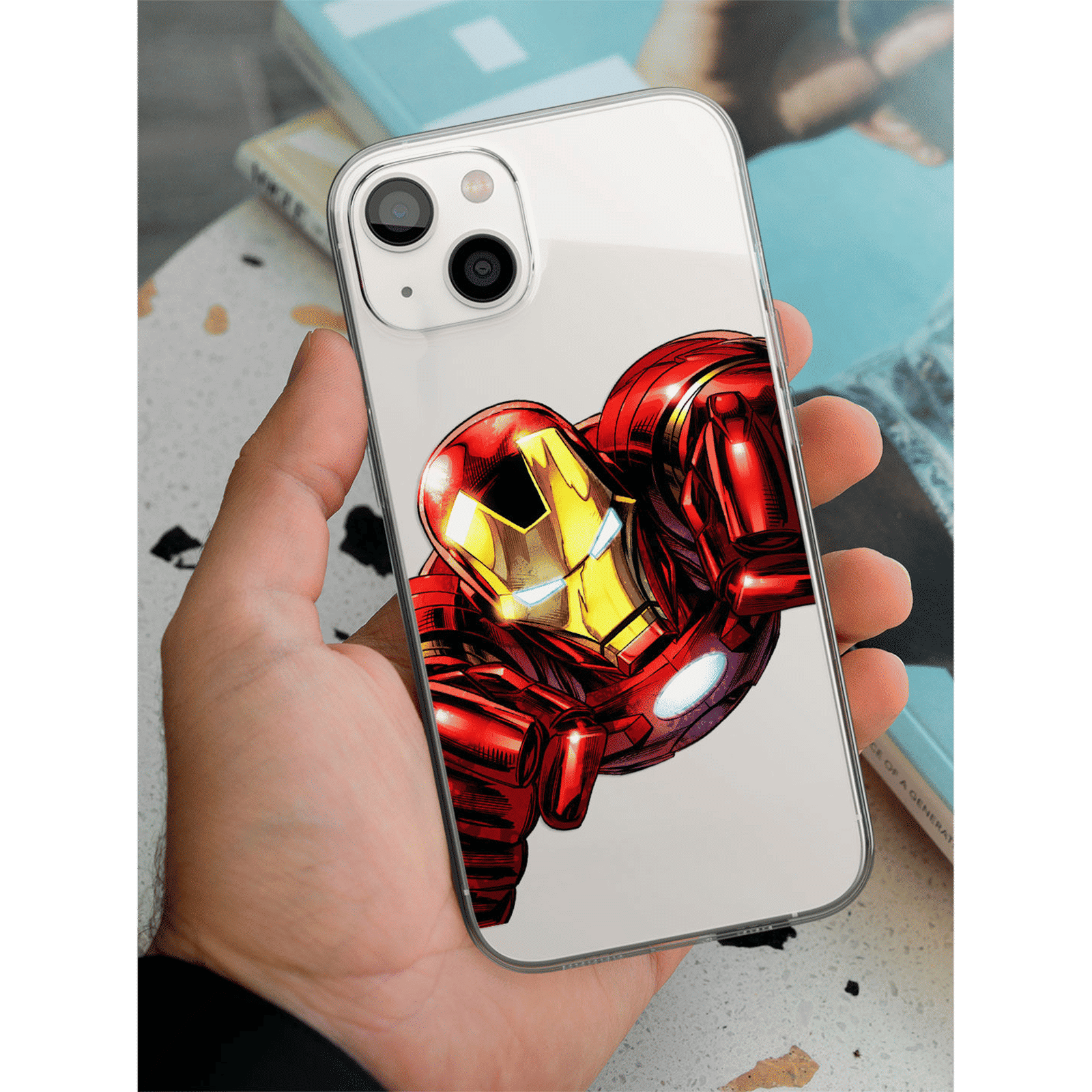 Macmerise Ironvenger Silicone Back Cover for Apple iPhone 14 Plus (Supports Wireless Charging, Multi Color)_4