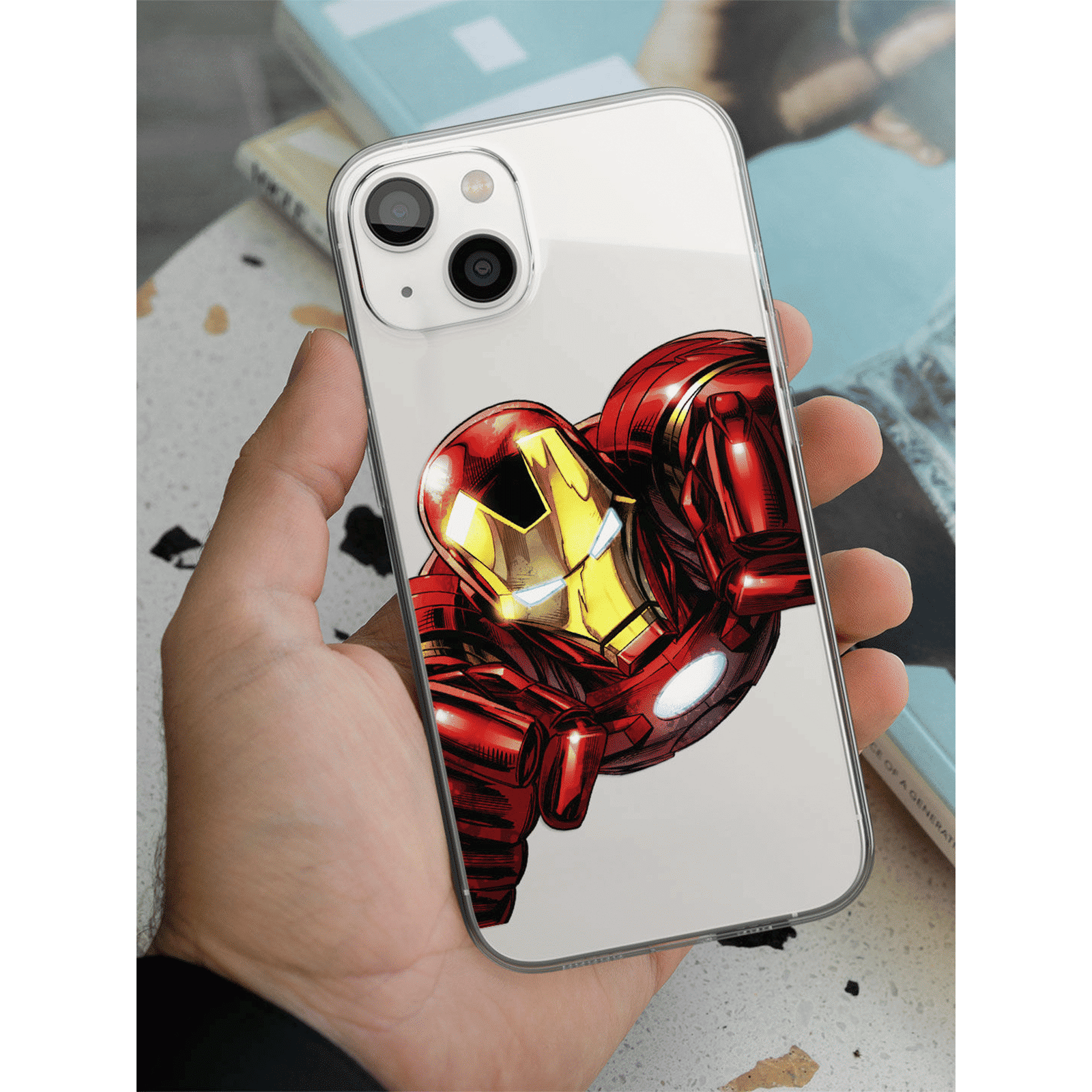 Macmerise Ironvenger Silicone Back Cover for Apple iPhone 14 (Supports Wireless Charging, Multi Color)_3