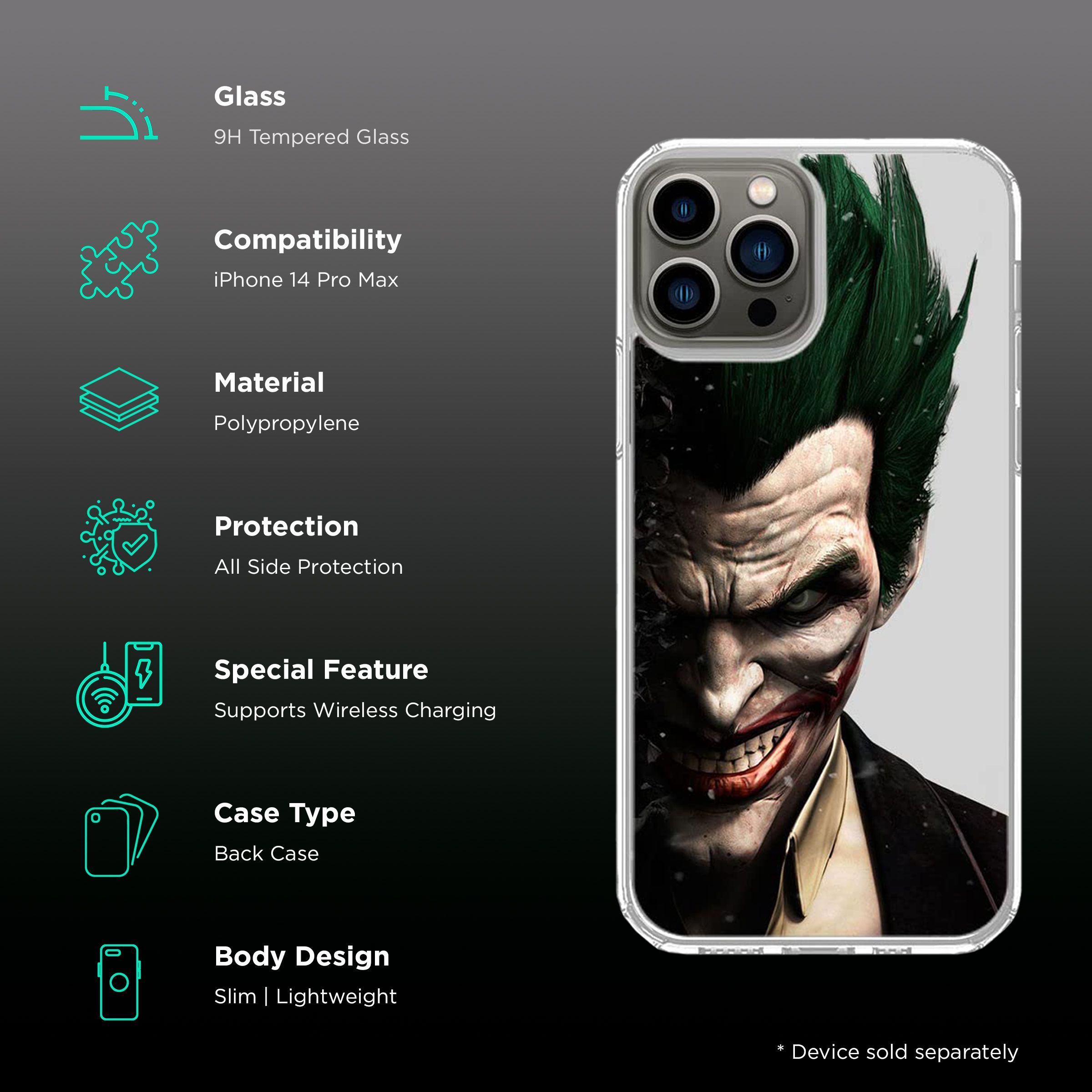 macmerise Joker Withers Polypropylene Back Cover for Apple iPhone 14 Pro Max (Wireless Charging Support, Multi Color)_2