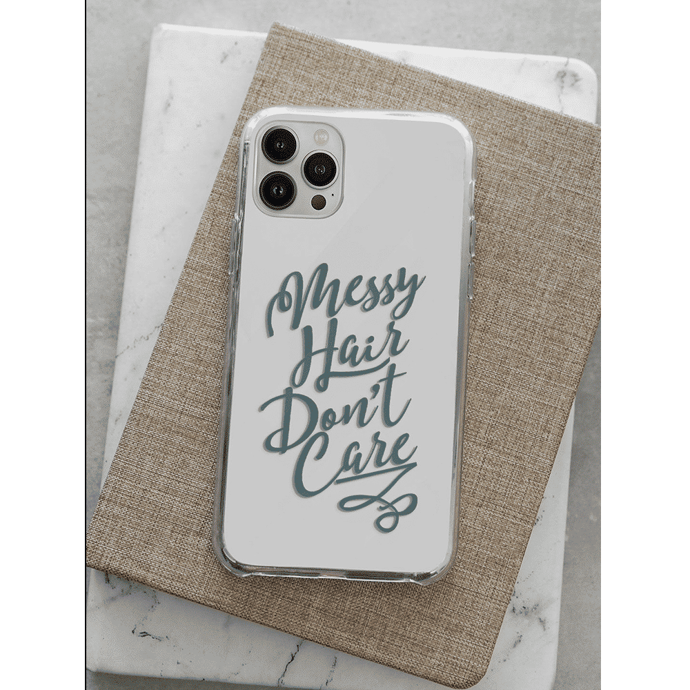 Macmerise Messy Hair Dont Care Silicone Back Cover for Apple iPhone 14 Pro (Supports Wireless Charging, Clear)_12