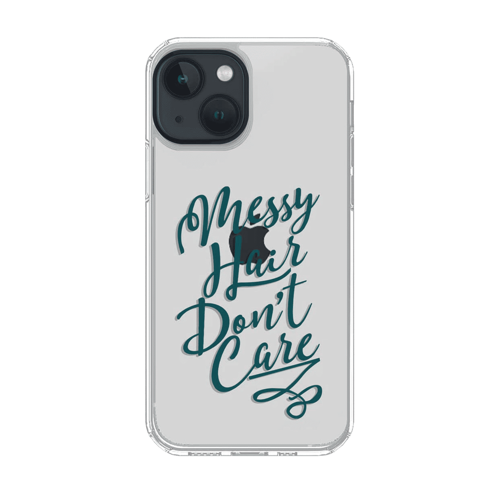 Macmerise Messy Hair Dont Care Silicone Back Cover for Apple iPhone 14 (Supports Wireless Charging, Clear)_8