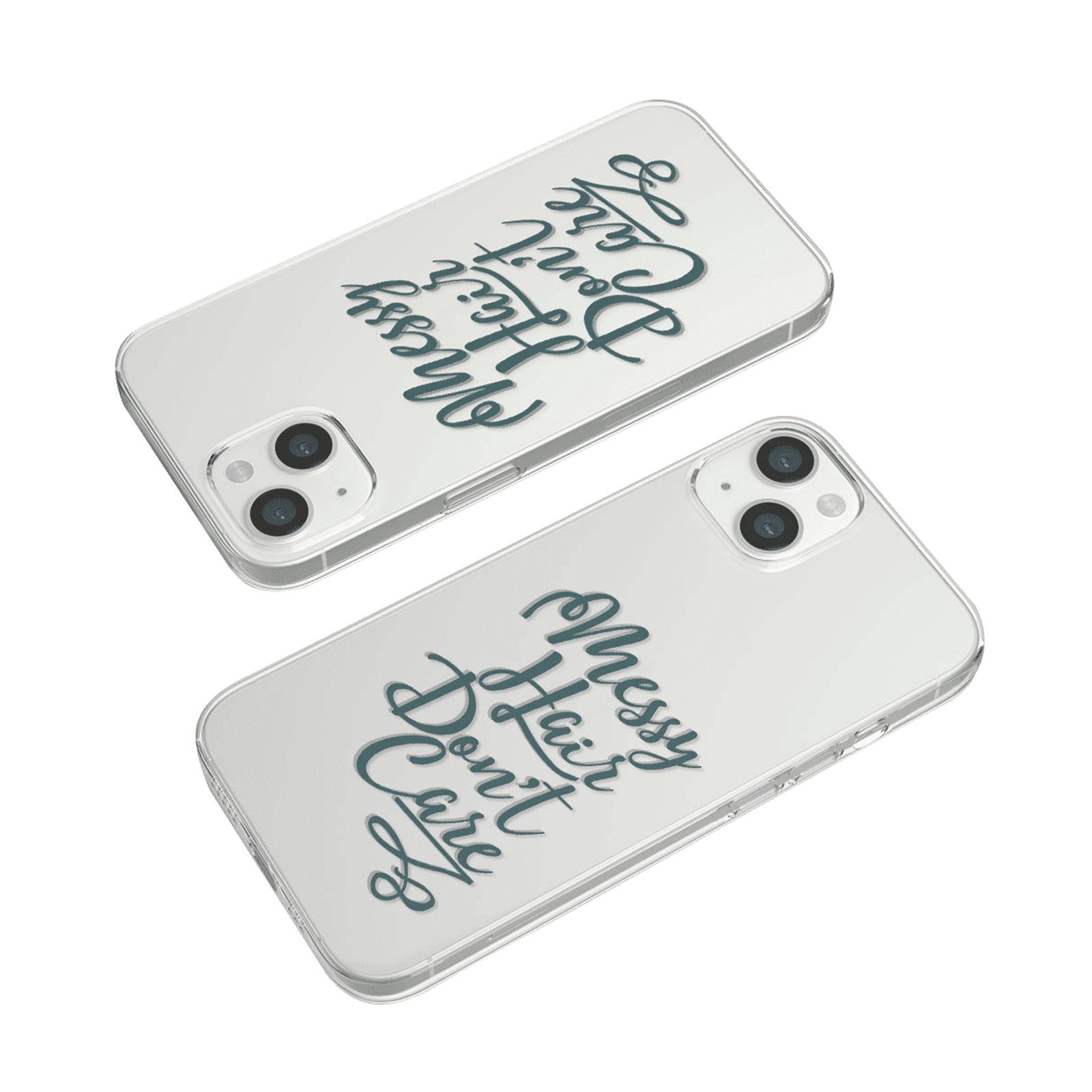 Macmerise Messy Hair Dont Care Silicone Back Cover for Apple iPhone 14 (Supports Wireless Charging, Clear)_5