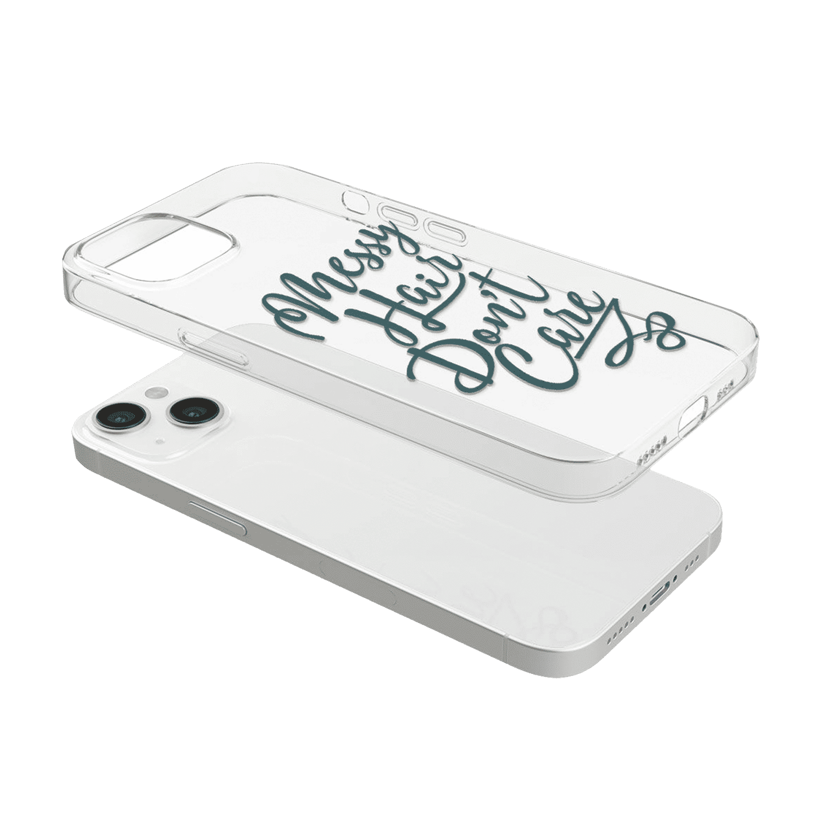 Macmerise Messy Hair Dont Care Silicone Back Cover for Apple iPhone 14 (Supports Wireless Charging, Clear)_6