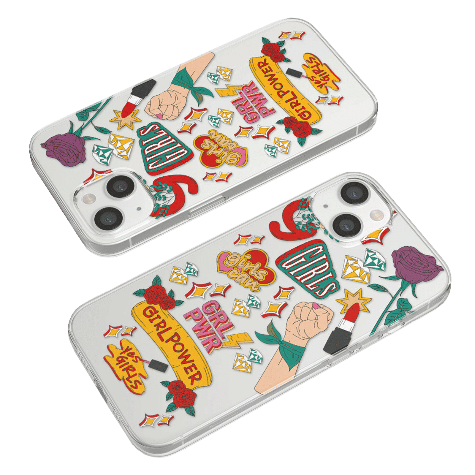 Macmerise SK Girl Power Silicone Back Cover for Apple iPhone 14 (Supports Wireless Charging, Multi Color)_7