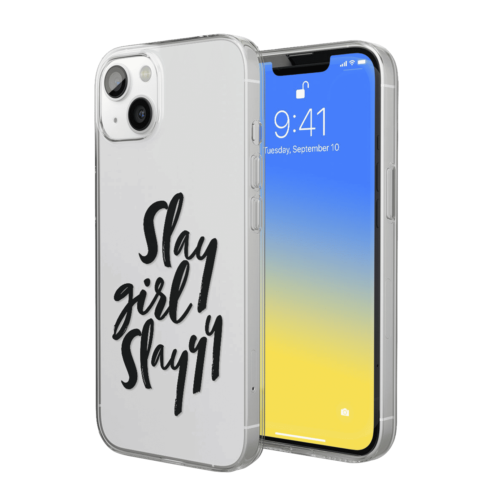 Macmerise Slay Girl Slay Silicone Back Cover for Apple iPhone 14 Plus (Supports Wireless Charging, Clear)_1