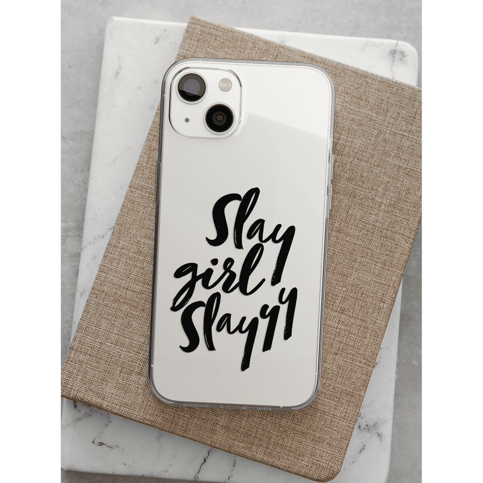 Macmerise Slay Girl Slay Silicone Back Cover for Apple iPhone 14 Plus (Supports Wireless Charging, Clear)_3