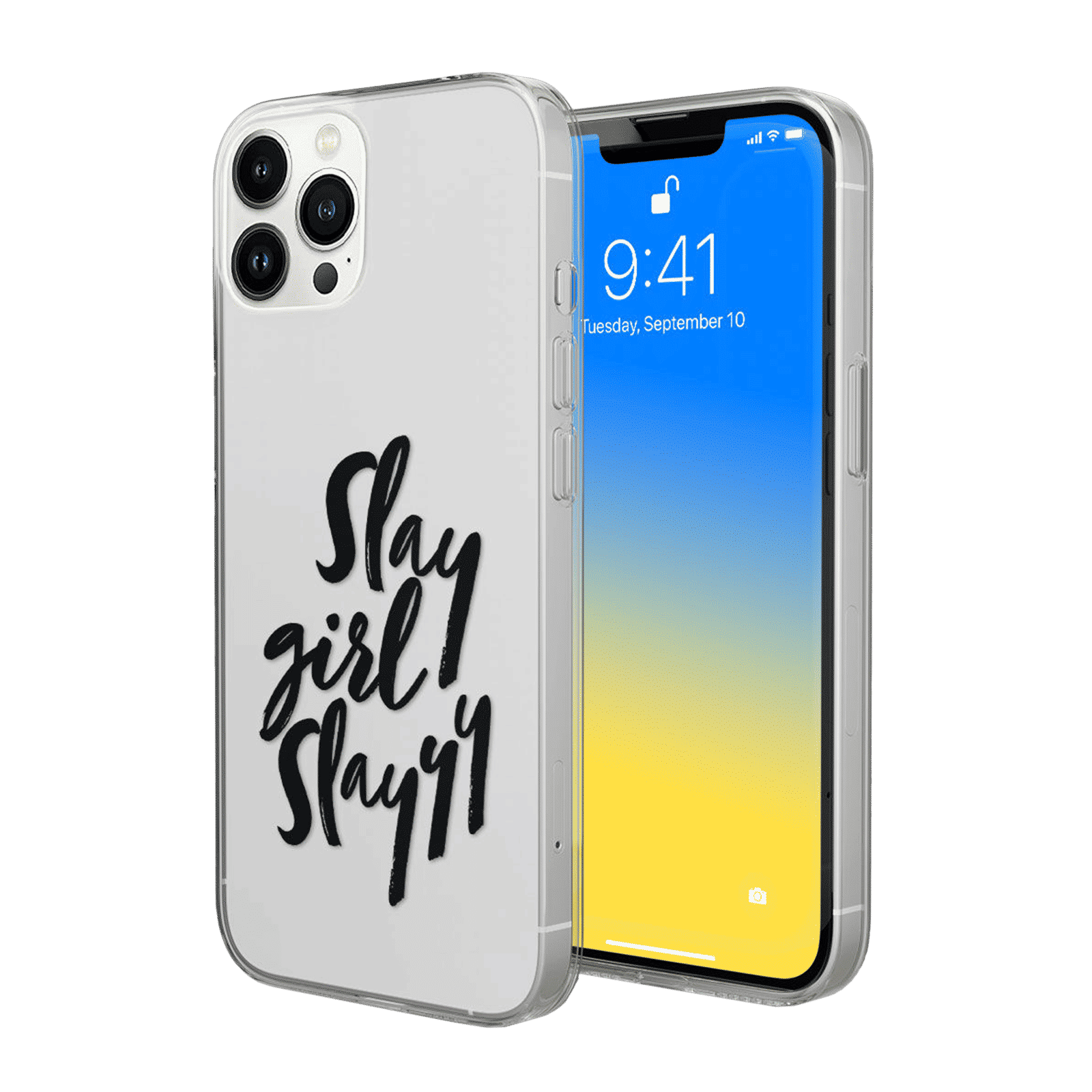 Macmerise Slay Girl Slay Silicone Back Cover for Apple iPhone 14 Pro Max (Supports Wireless Charging, Clear)_1