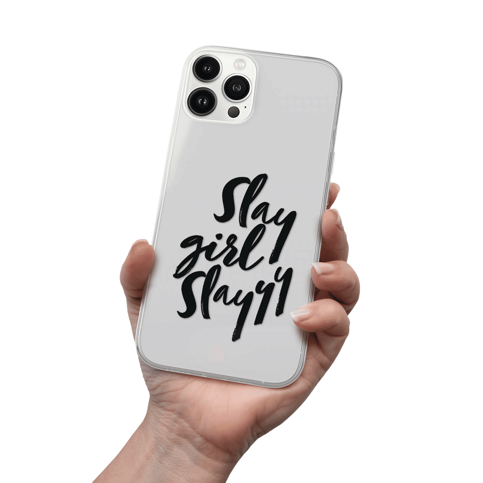 Macmerise Slay Girl Slay Silicone Back Cover for Apple iPhone 14 Pro Max (Supports Wireless Charging, Clear)_8