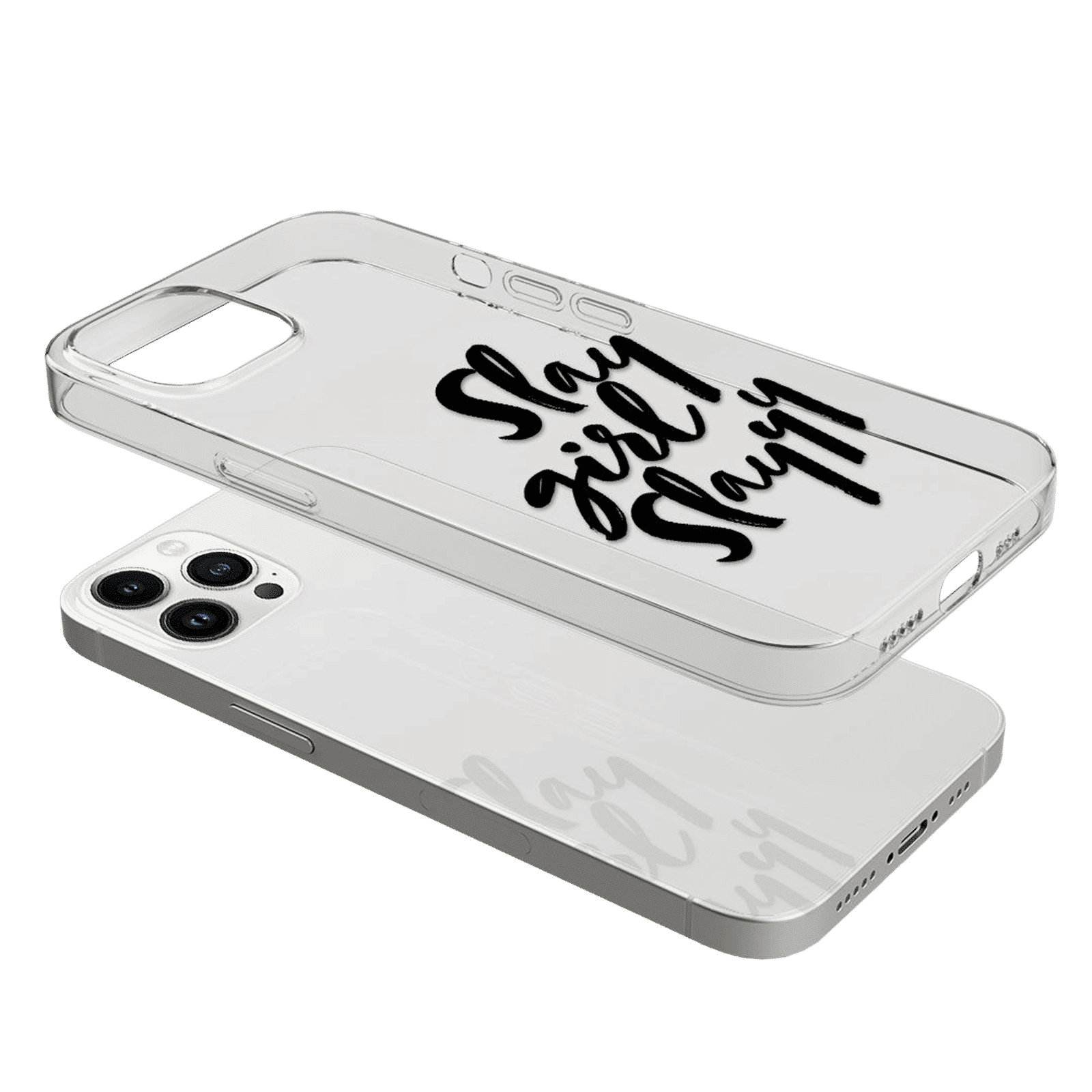 Macmerise Slay Girl Slay Silicone Back Cover for Apple iPhone 14 Pro Max (Supports Wireless Charging, Clear)_12