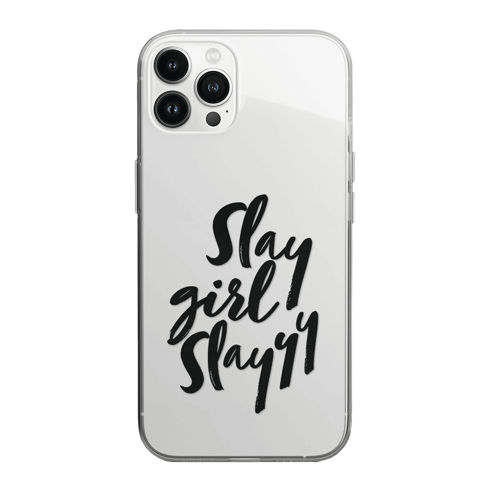 Macmerise Slay Girl Slay Silicone Back Cover for Apple iPhone 14 Pro Max (Supports Wireless Charging, Clear)_3