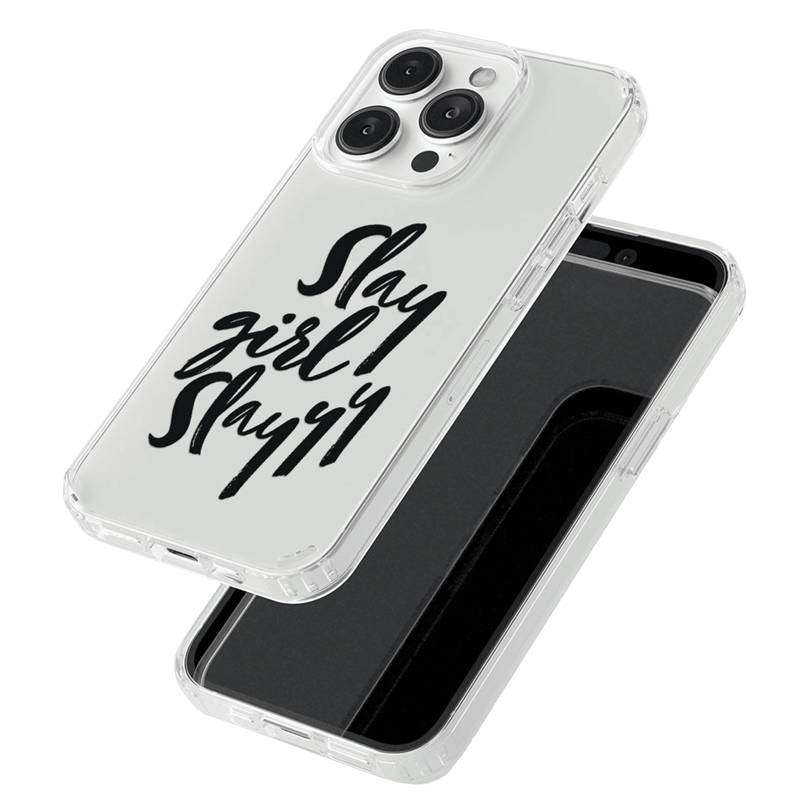 Macmerise Slay Girl Slay Silicone Back Cover for Apple iPhone 14 Pro Max (Supports Wireless Charging, Clear)_4