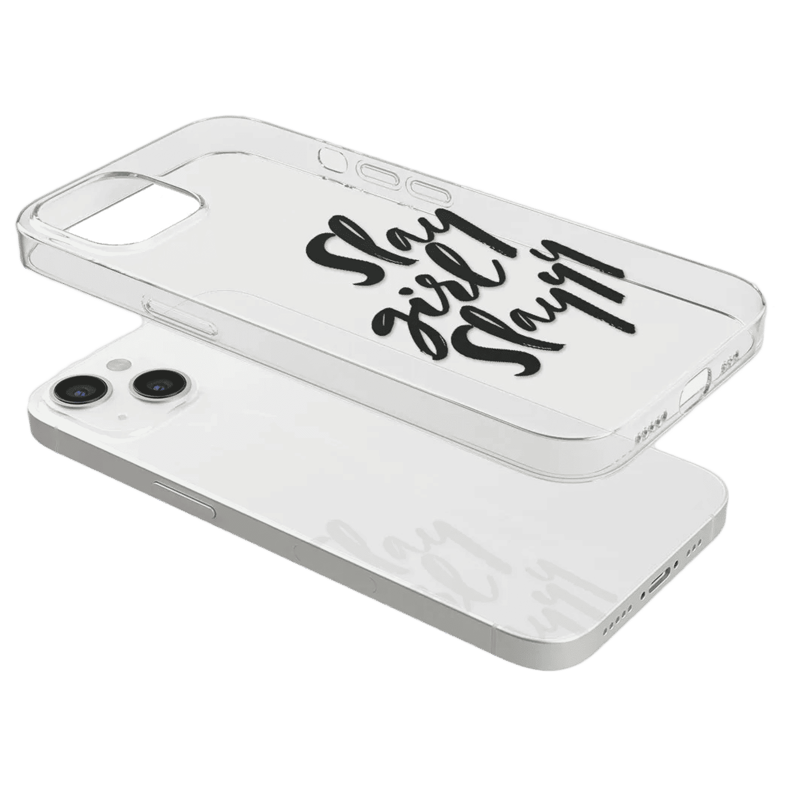 Macmerise Slay Girl Slay Silicone Back Cover for Apple iPhone 14 (Supports Wireless Charging, Clear)_8