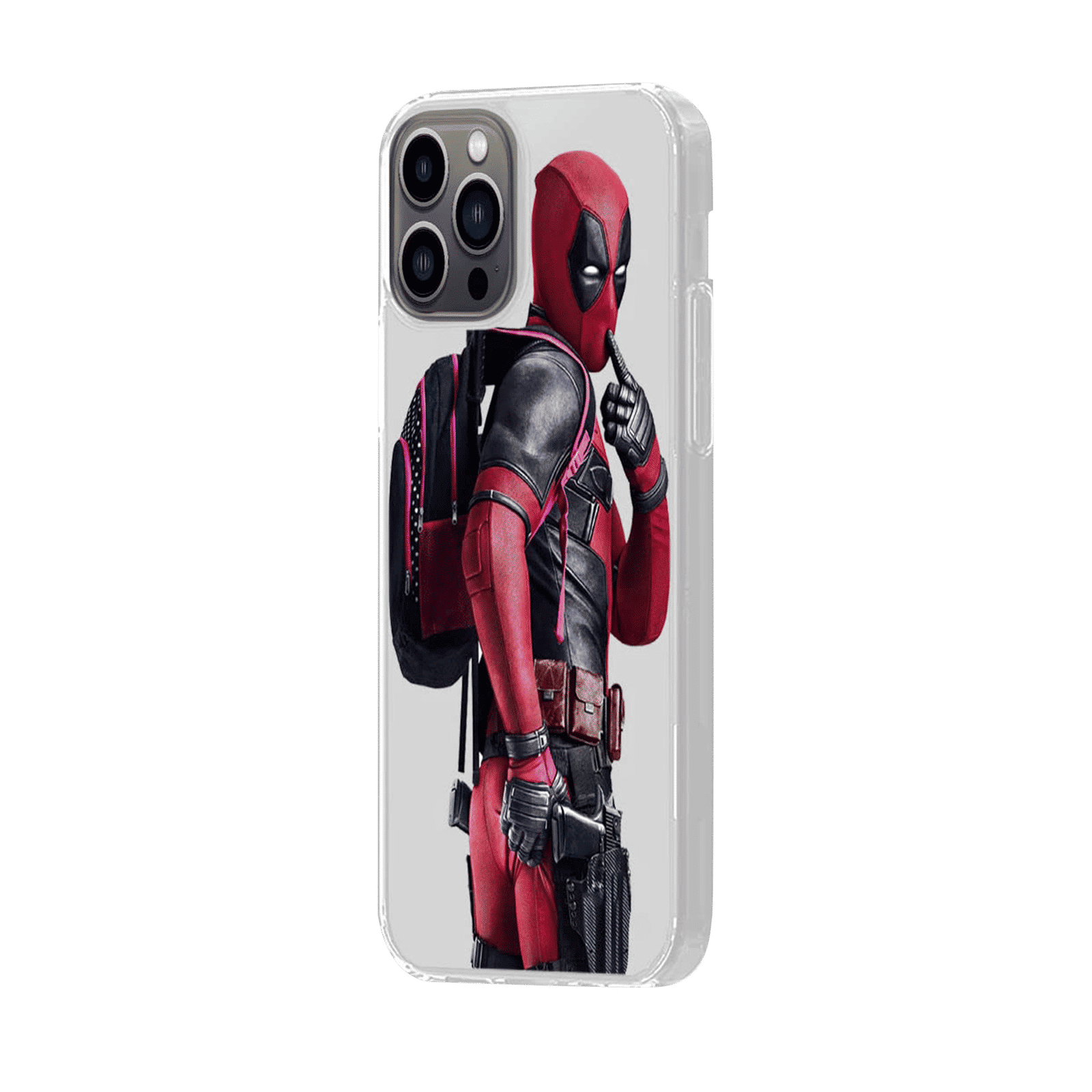 Macmerise Smart Ass Deadpool Silicone Back Cover for Apple iPhone 14 Pro Max (Supports Wireless Charging, Multi Color)_11