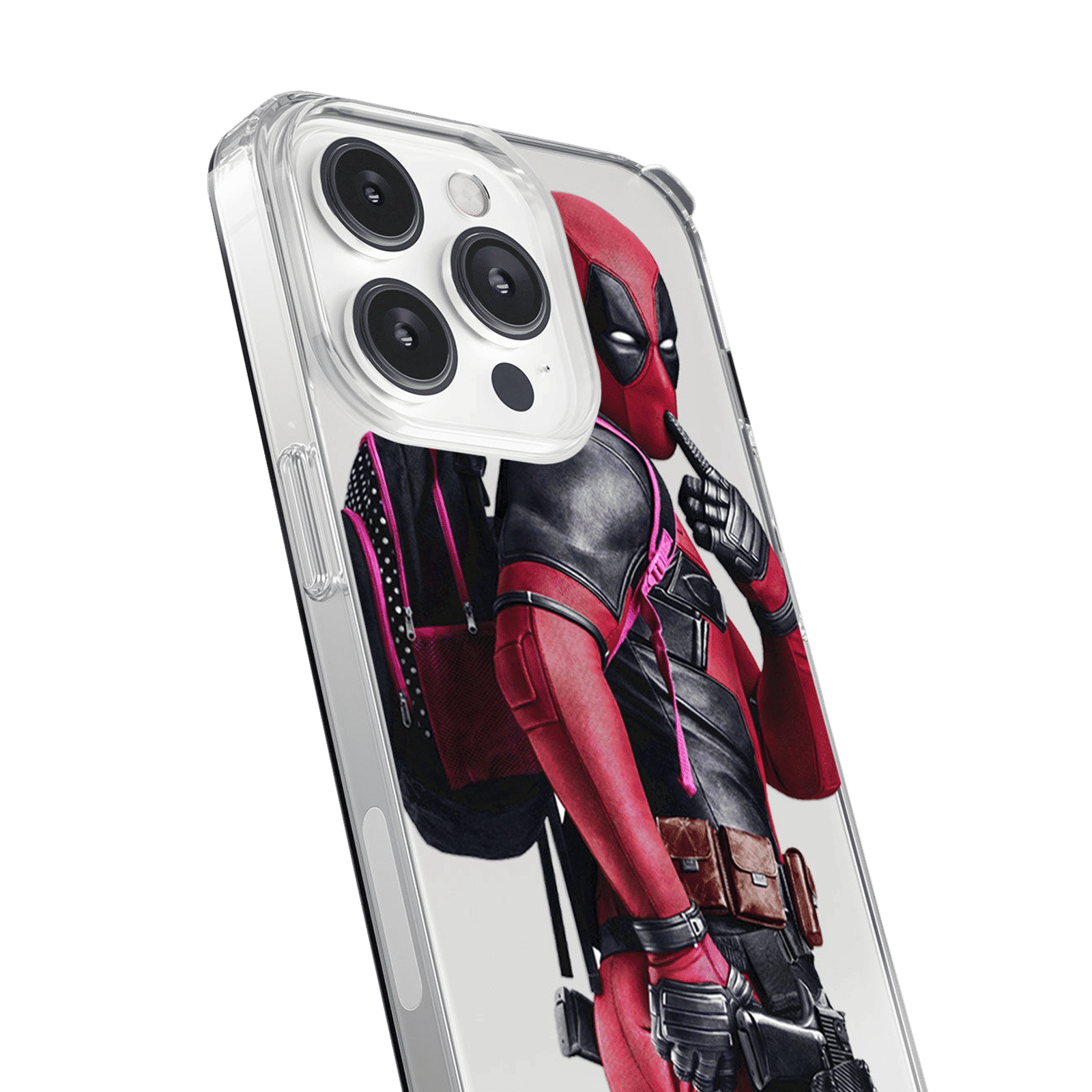 Macmerise Smart Ass Deadpool Silicone Back Cover for Apple iPhone 14 Pro Max (Supports Wireless Charging, Multi Color)_5