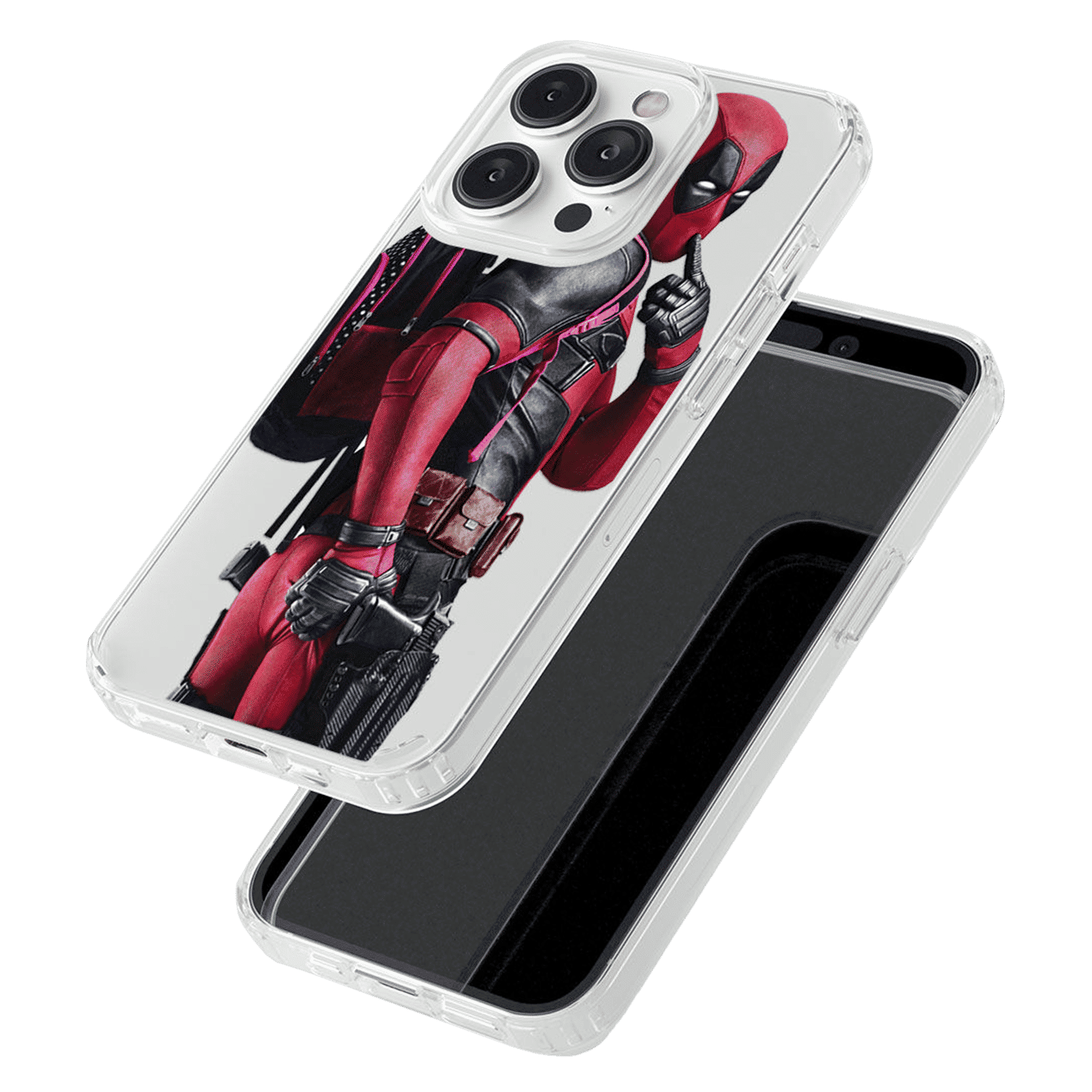 Macmerise Smart Ass Deadpool Silicone Back Cover for Apple iPhone 14 Pro Max (Supports Wireless Charging, Multi Color)_6