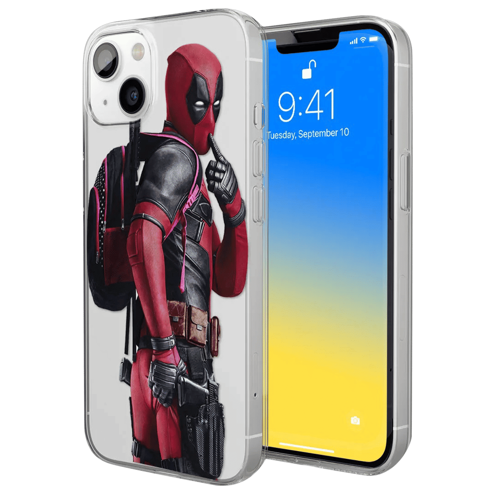 Macmerise Smart Ass Deadpool Silicone Back Cover for Apple iPhone 14 (Supports Wireless Charging, Multi Color)_1