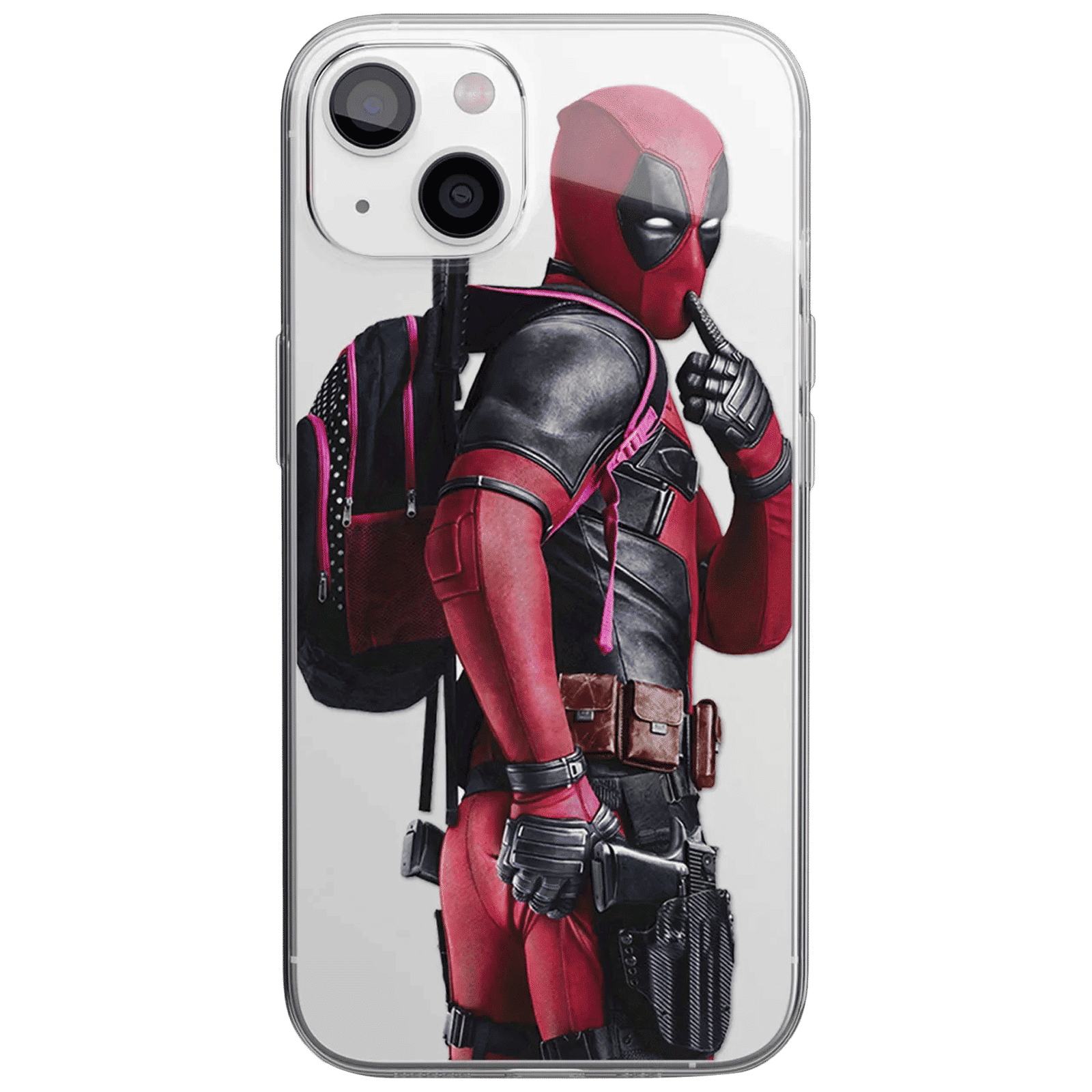 Macmerise Smart Ass Deadpool Silicone Back Cover for Apple iPhone 14 (Supports Wireless Charging, Multi Color)_3