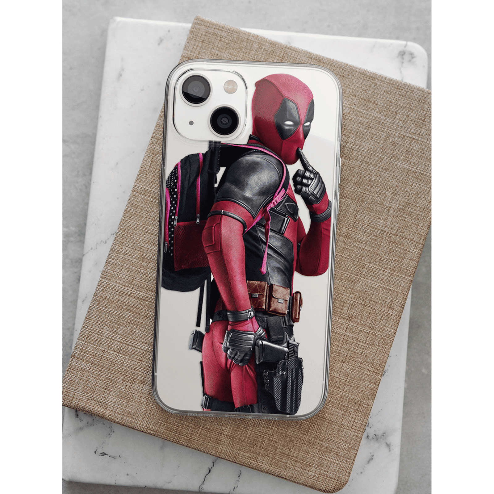 Macmerise Smart Ass Deadpool Silicone Back Cover for Apple iPhone 14 (Supports Wireless Charging, Multi Color)_5