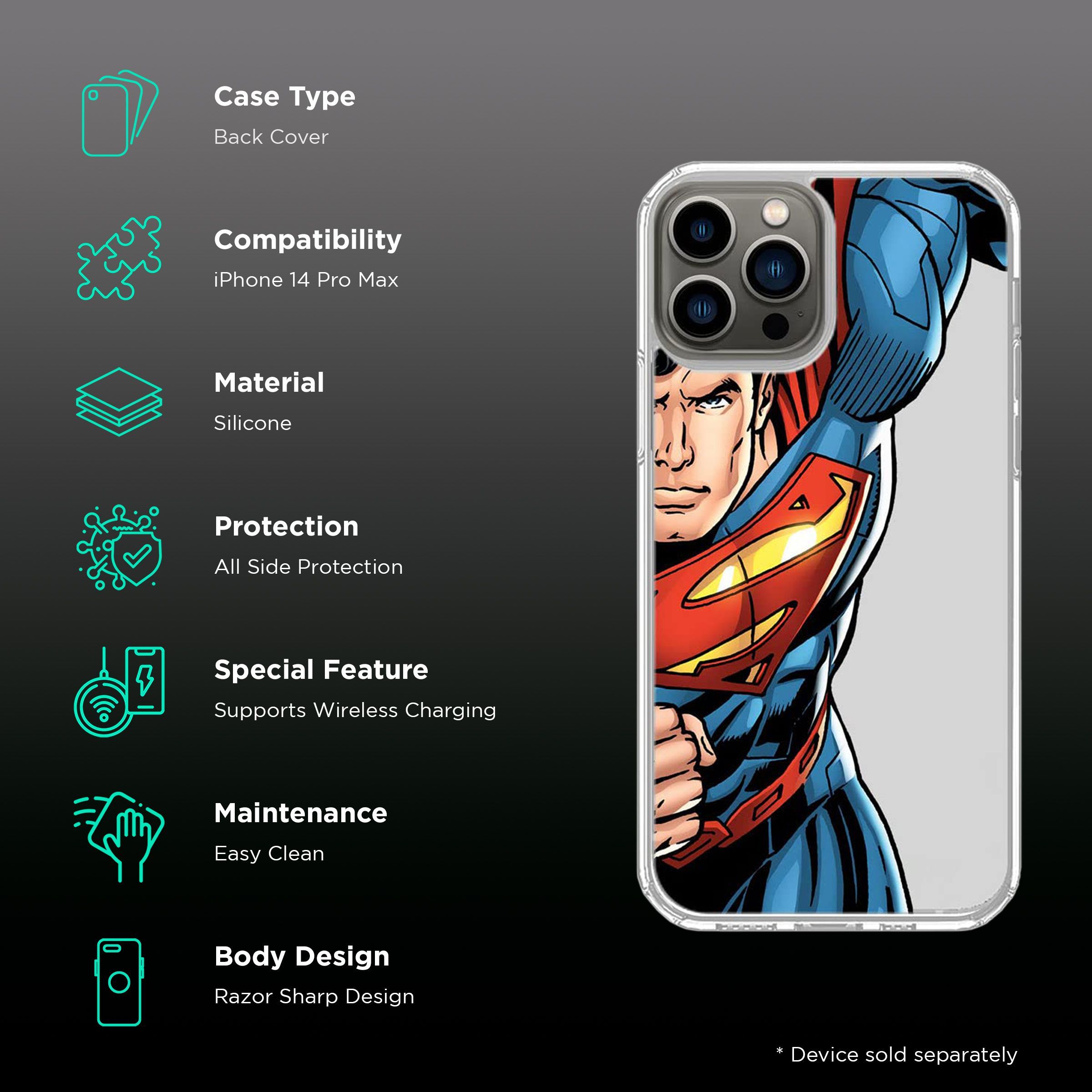 Macmerise Speed It Like Superman Silicone Back Cover for Apple iPhone 14 Pro Max (Supports Wireless Charging, Multi Color) Macmerise Speed It Like Superman Silicone Back Cover for Apple iPhone 14 Pro Max (Supports Wireless Charging, Multi Color)_2