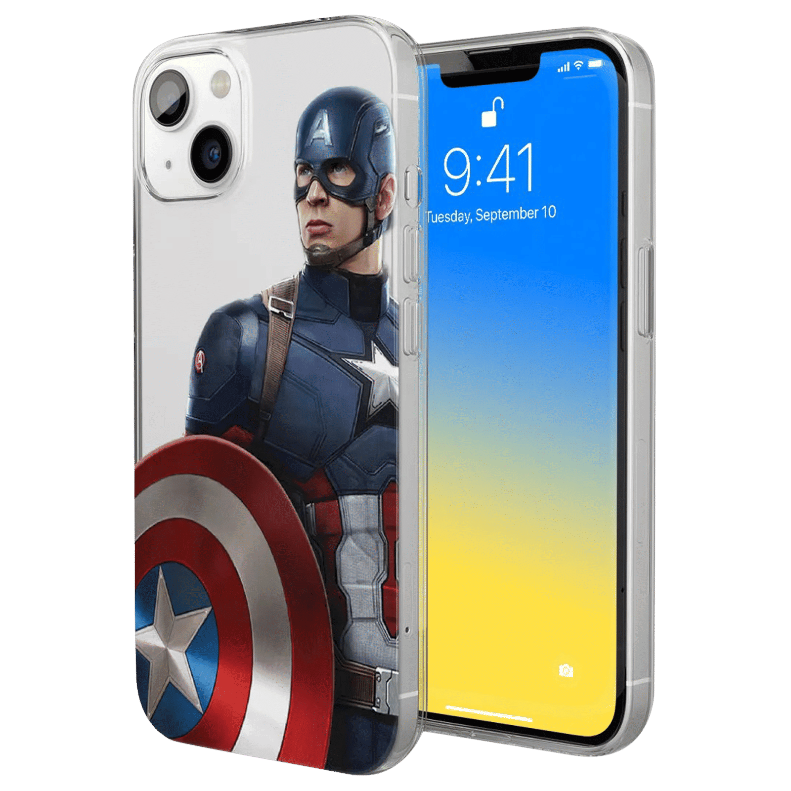 Macmerise Team Blue Captain Silicone Back Cover for Apple iPhone 14 (Supports Wireless Charging, Multi Color)_1