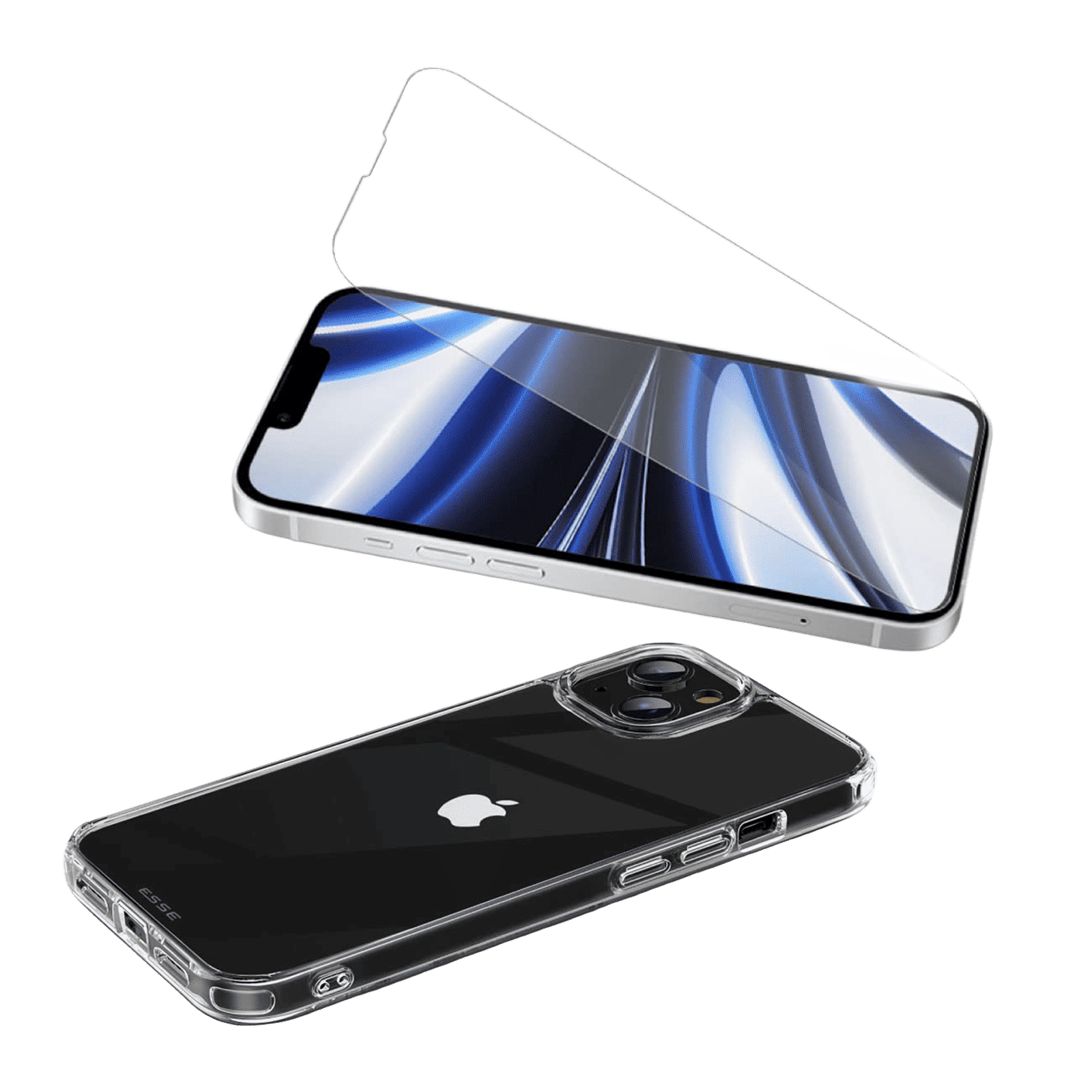 ESSE AIRSKIN Tempered Glass & Soft TPU Back Cover Combo for Apple iPhone 14 (Wireless Charging Compatible, Clear)_4