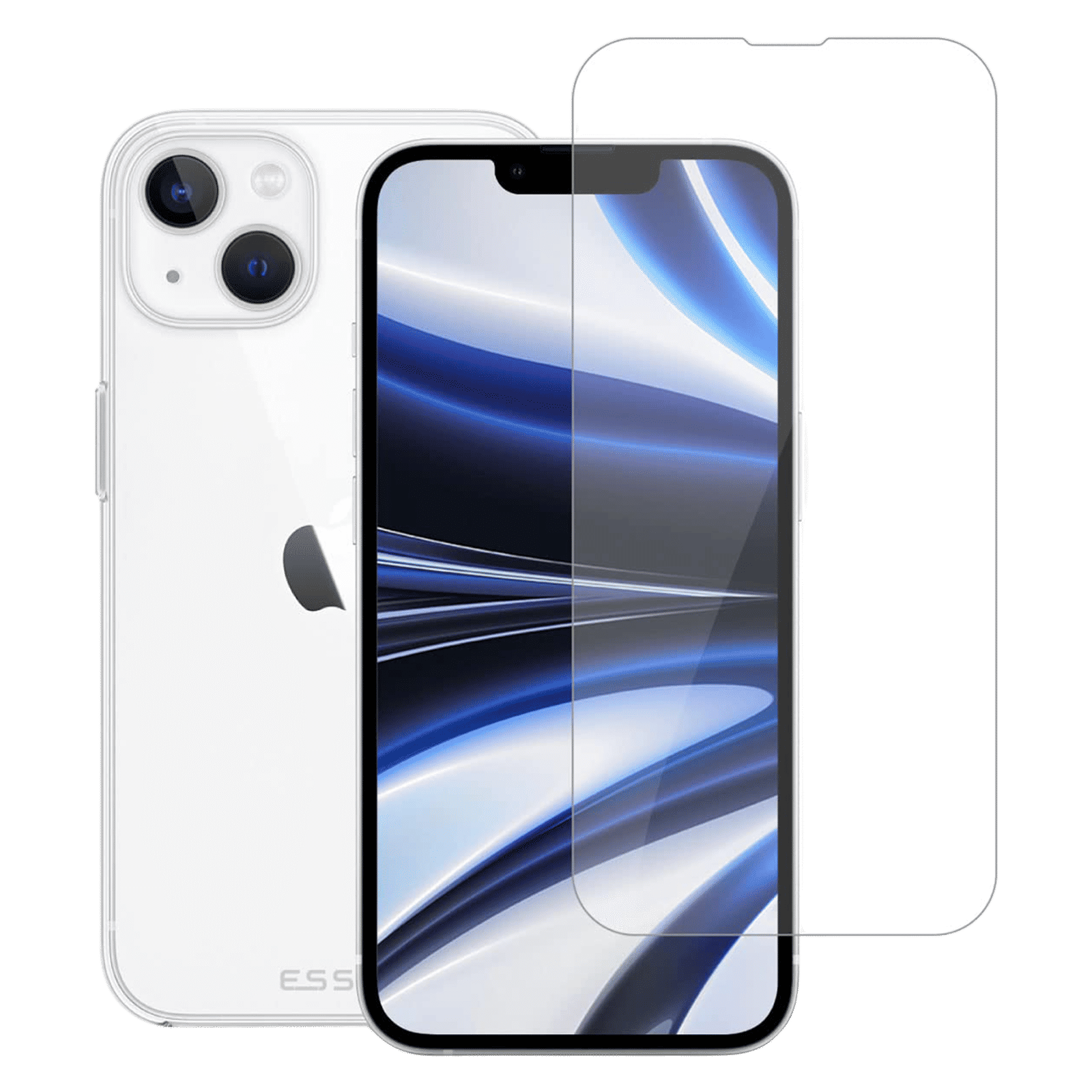 ESSE AIRSKIN Tempered Glass & Soft TPU Back Cover Combo for Apple iPhone 14 (Wireless Charging Compatible, Clear)_5