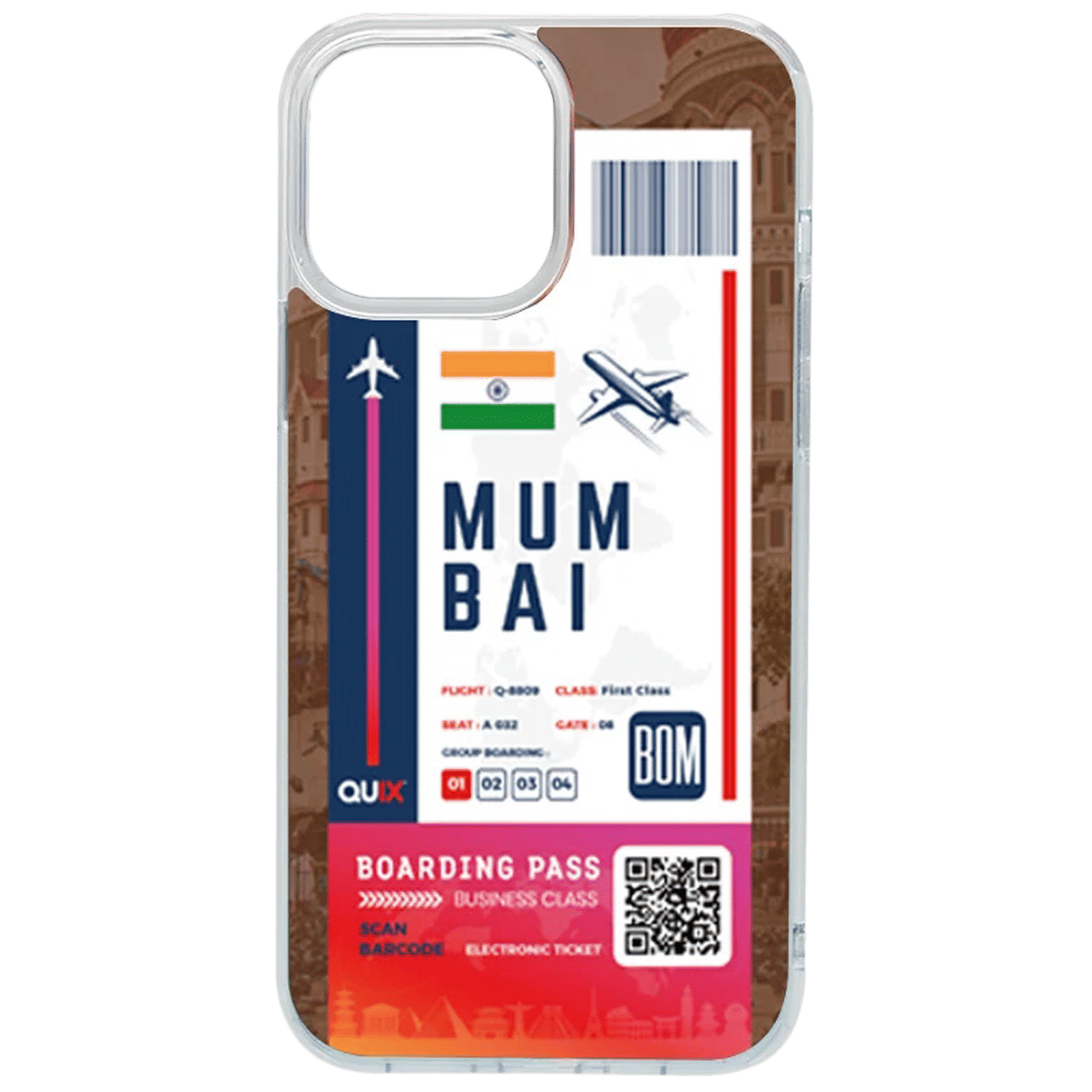 QUIX Mumbai Boarding Pass TPU Back Cover for Apple iPhone 14 (Supports Wireless Charging, Multi Color) QUIX Mumbai Boarding Pass TPU Back Cover for Apple iPhone 14 (Supports Wireless Charging, Multi Color)_1