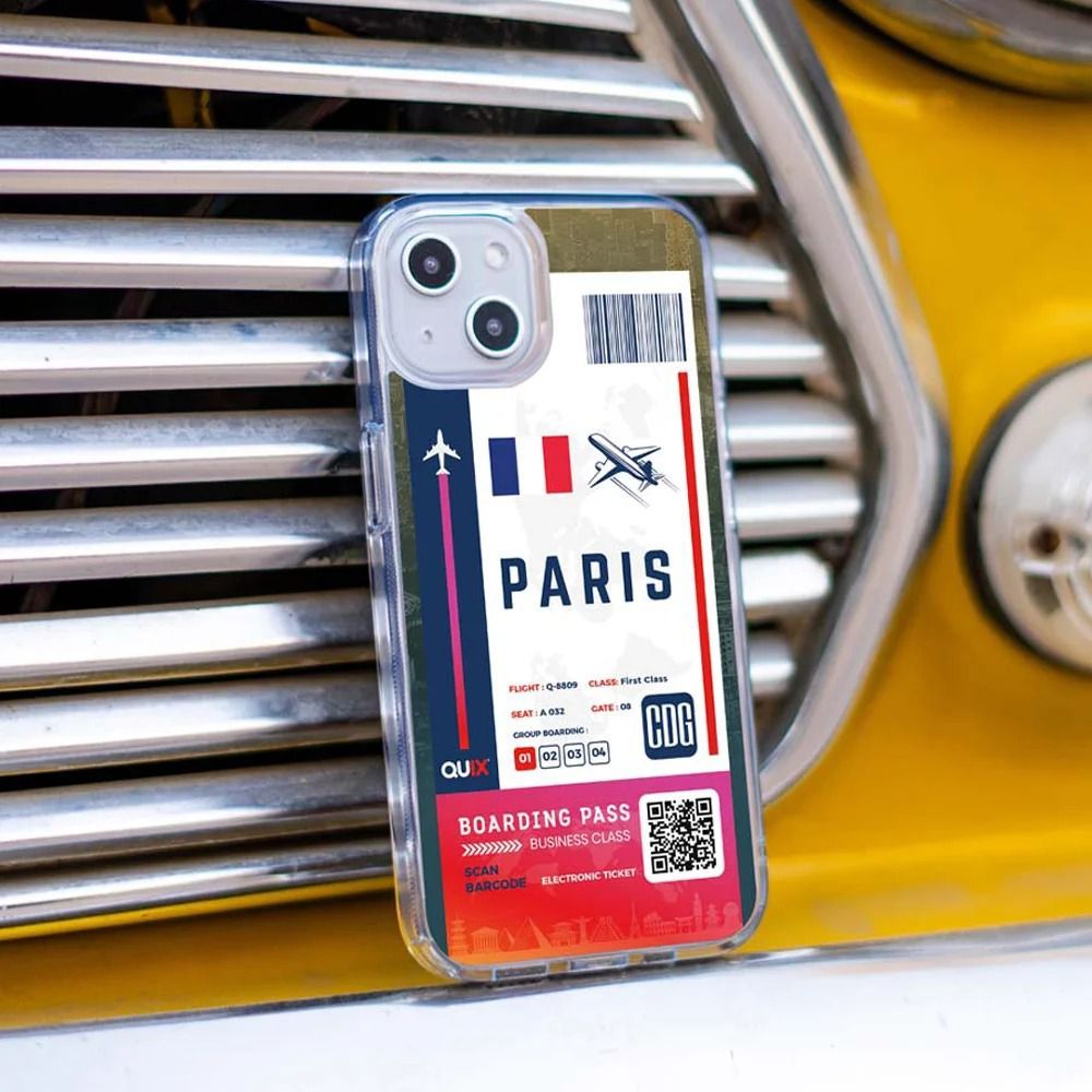 QUIX Paris Boarding Pass Soft TPU Back Cover for Apple iPhone 14 (Supports Wireless Charging, Multi Color) QUIX Paris Boarding Pass Soft TPU Back Cover for Apple iPhone 14 (Supports Wireless Charging, Multi Color)_5