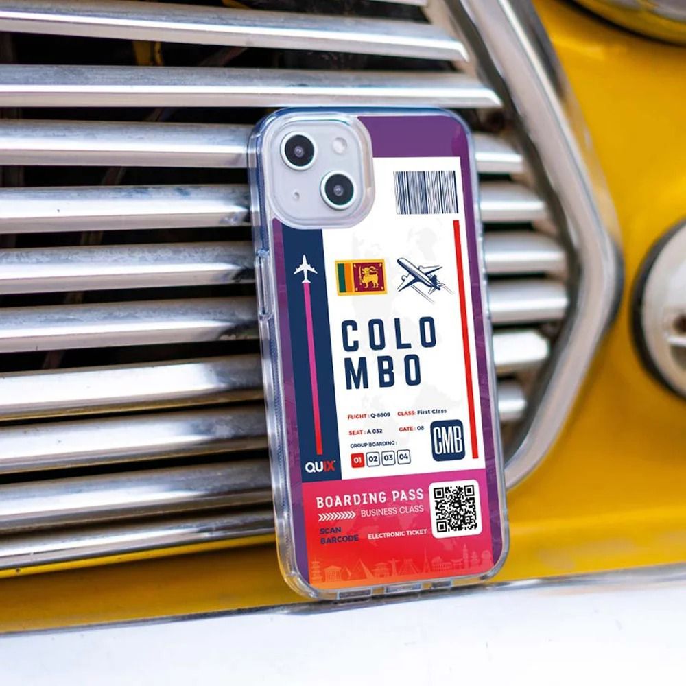 QUIX Colombo Boarding Pass TPU Back Cover for Apple iPhone 14 (Supports Wireless Charging, Multi Color)_3