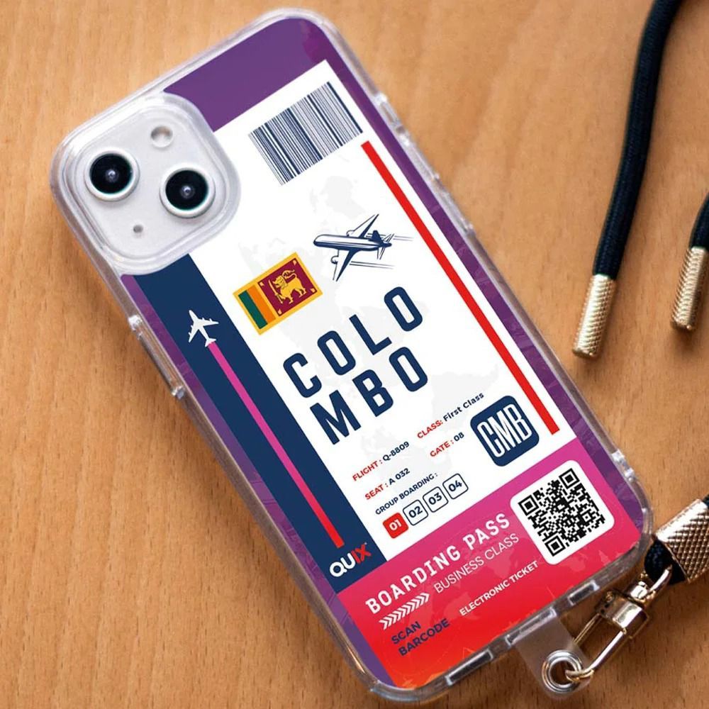 QUIX Colombo Boarding Pass TPU Back Cover for Apple iPhone 14 (Supports Wireless Charging, Multi Color)_4