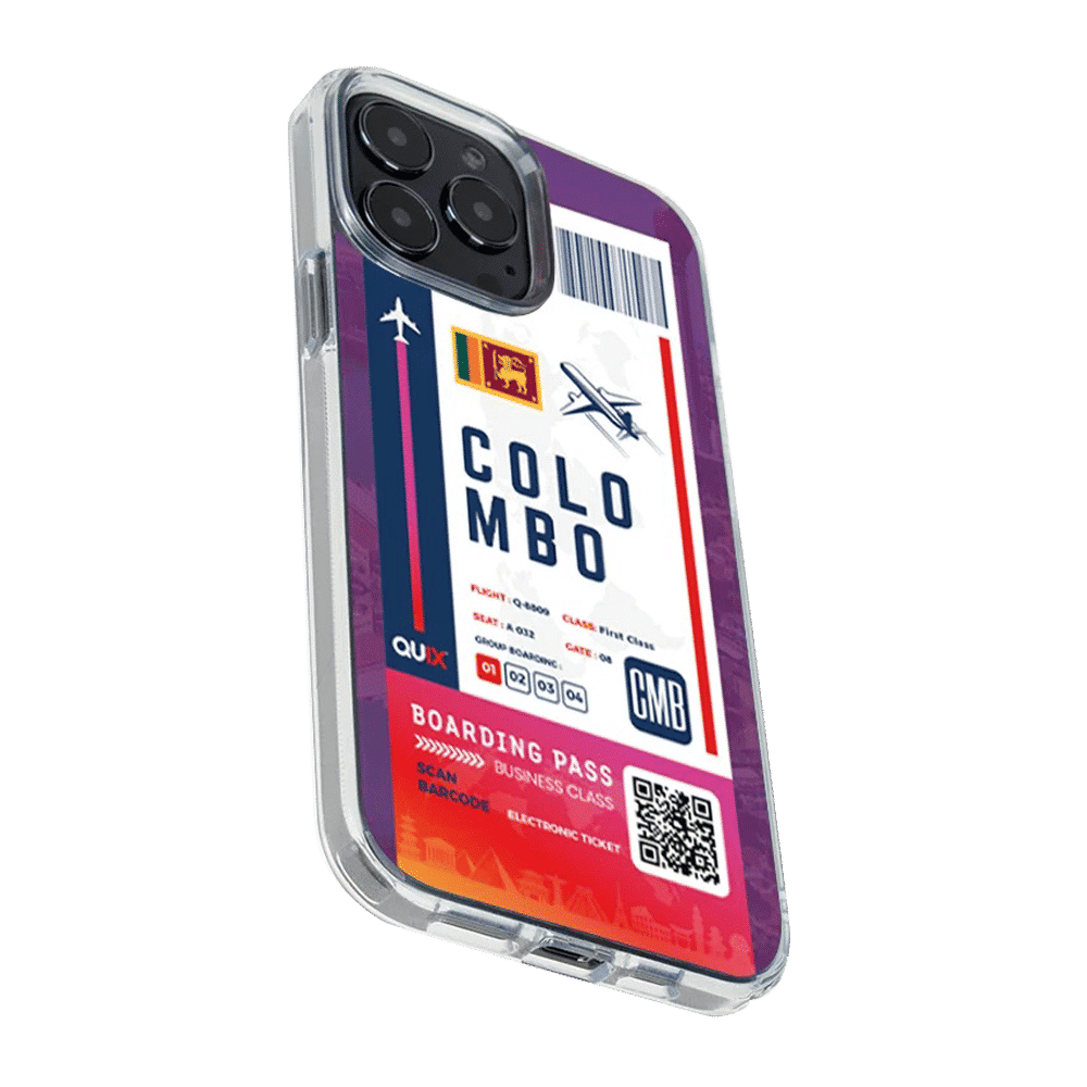 QUIX Colombo Boarding Pass TPU Back Cover for Apple iPhone 14 (Supports Wireless Charging, Multi Color)_5