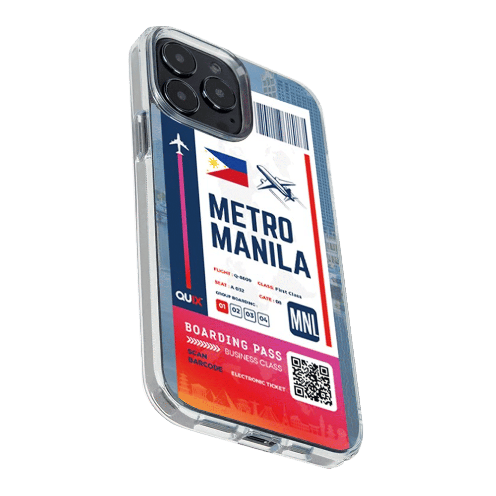 QUIX Metro Manila Boarding Pass Soft TPU Back Cover for Apple iPhone 14 (Supports Wireless Charging, Multi Color)_3
