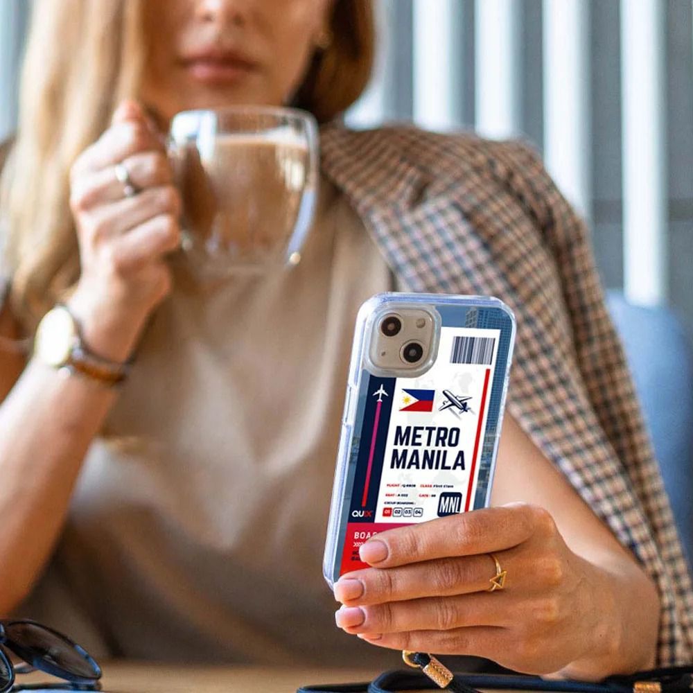 QUIX Metro Manila Boarding Pass Soft TPU Back Cover for Apple iPhone 14 (Supports Wireless Charging, Multi Color)_4