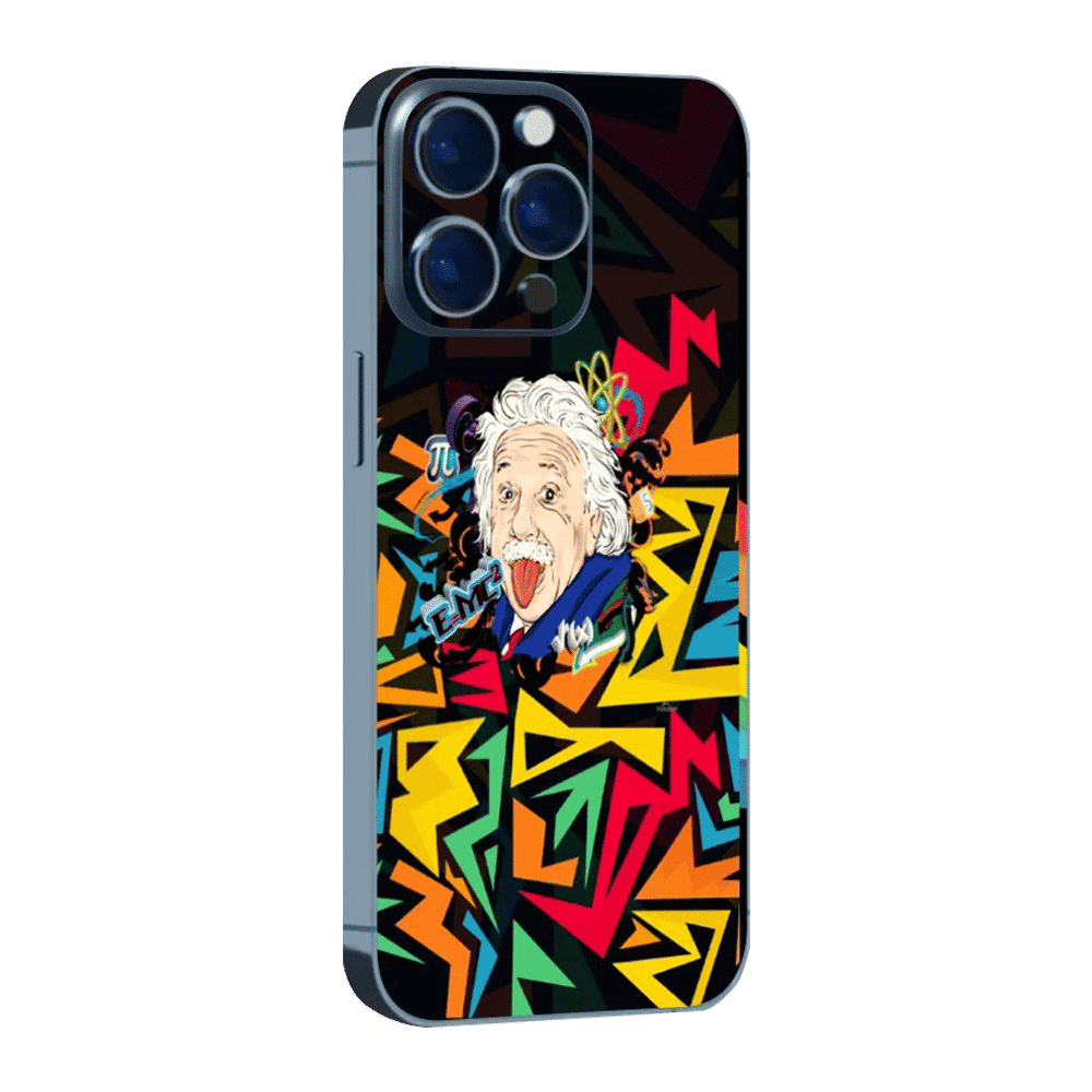 QUIX Einstein Stylish Skin Vinyl Back Cover for Apple iPhone 14 (Supports Wireless Charging, Multi Color)_1