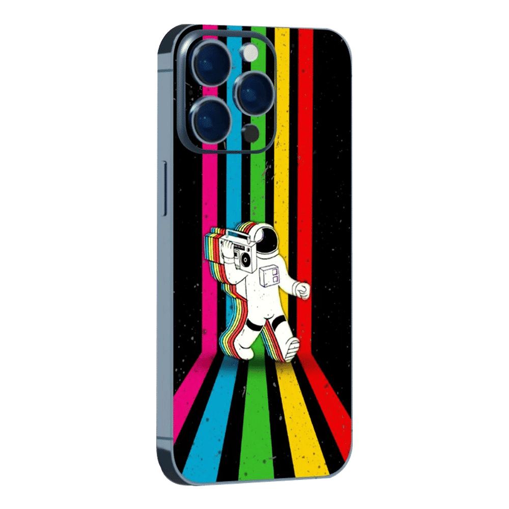 QUIX Retro Astronaut Stylish Skin TPU & Vinyl Back Cover for Apple iPhone 14 (Supports Wireless Charging, Multi Color)_1