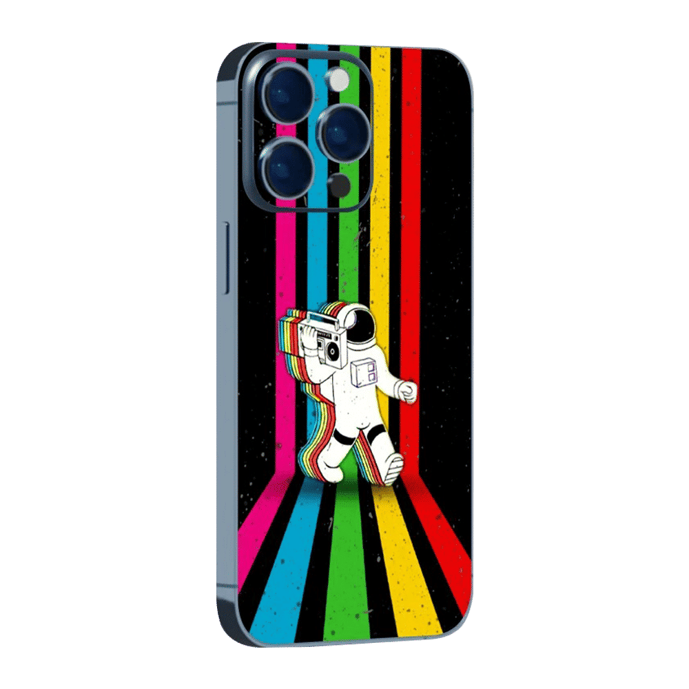 QUIX Retro Astronaut Stylish Skin TPU & Vinyl Back Cover for Apple iPhone 14 Plus (Supports Wireless Charging, Multi Color)_1