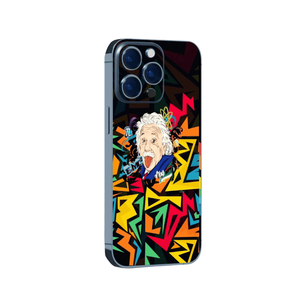 QUIX Einstein Stylish Skin Vinyl Back Cover for Apple iPhone 14 Pro Max (Supports Wireless Charging, Multi Color)_1
