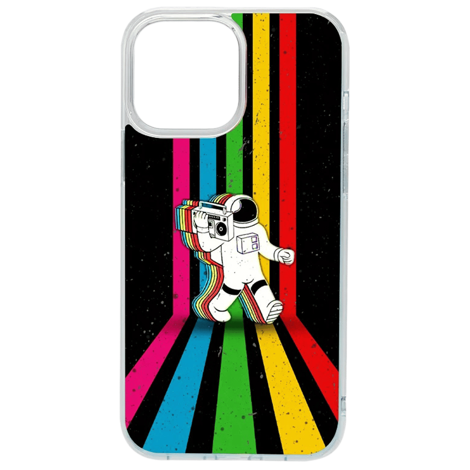 QUIX Retro Astronaut Stylish Skin TPU & Vinyl Back Cover for Apple iPhone 14 Pro Max (Supports Wireless Charging, Multi Color) QUIX Retro Astronaut Stylish Skin TPU & Vinyl Back Cover for Apple iPhone 14 Pro Max (Supports Wireless Charging, Multi Color)_3