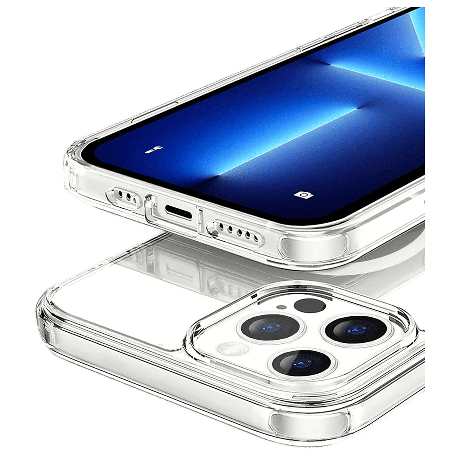 GRIPP GR-IPH14P-MCLR Hard Polycarbonate & TPU Back Cover for Apple iPhone 14 Pro (MagSafe Charging Support, Clear White)_8