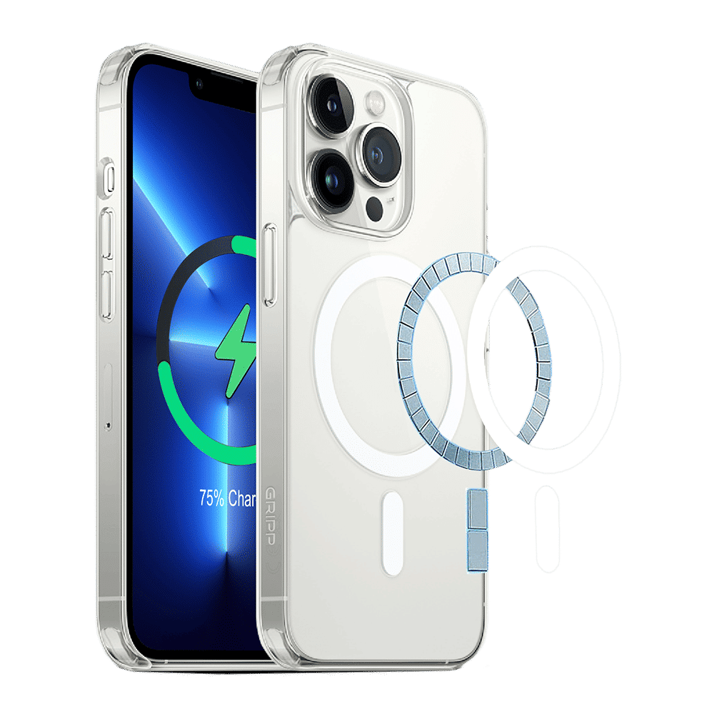 GRIPP GR-IPH14P-MCLR Hard Polycarbonate & TPU Back Cover for Apple iPhone 14 Pro (MagSafe Charging Support, Clear White)_3