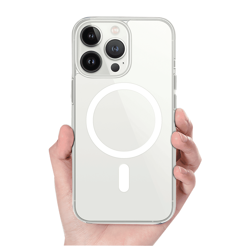 GRIPP GR-IPH14P-MCLR Hard Polycarbonate & TPU Back Cover for Apple iPhone 14 Pro (MagSafe Charging Support, Clear White)_5