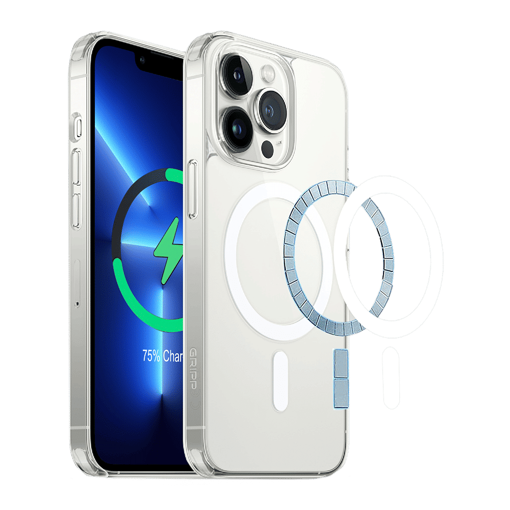 GRIPP GR-IPH14P-MCLR Hard Polycarbonate & TPU Back Cover for Apple iPhone 14 Pro (MagSafe Charging Support, Clear White)_6