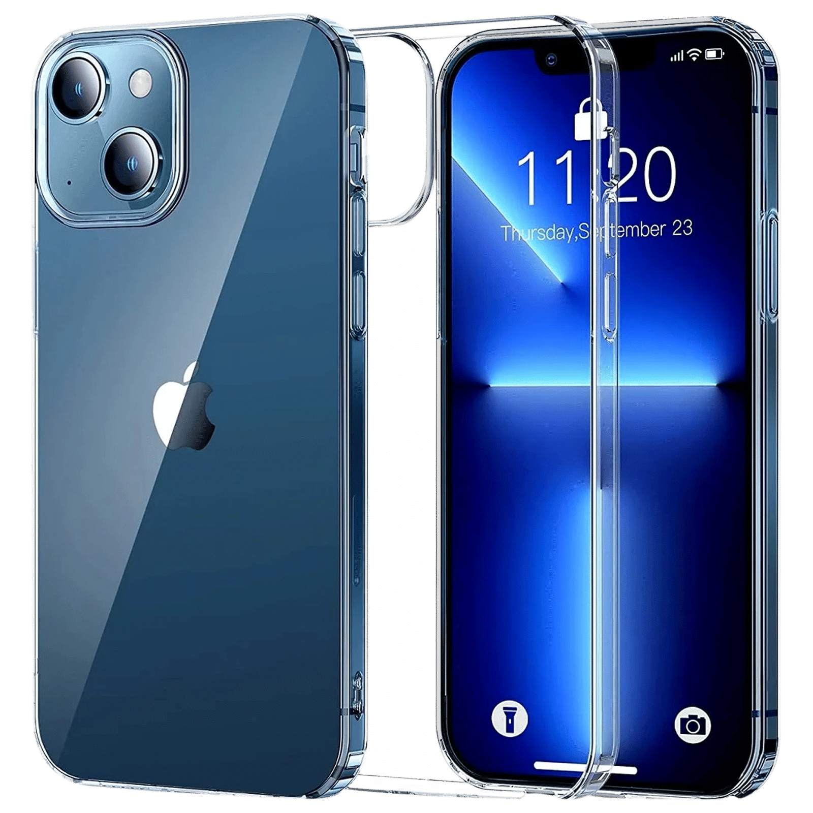 Vaku Glassy Polycarbonate & TPU Back Cover for Apple iPhone 14 (Scratch & Shock Resistant, Clear)_1