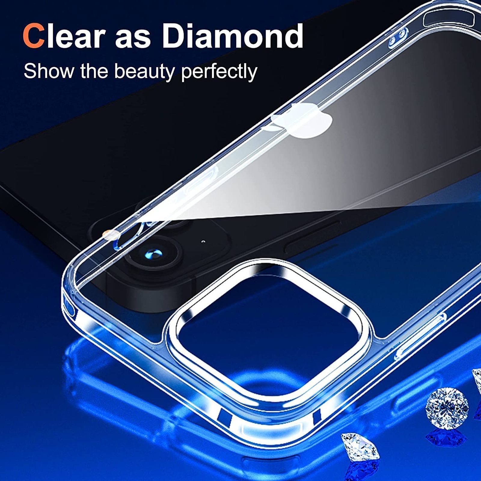 Vaku Glassy Polycarbonate & TPU Back Cover for Apple iPhone 14 (Scratch & Shock Resistant, Clear)_7