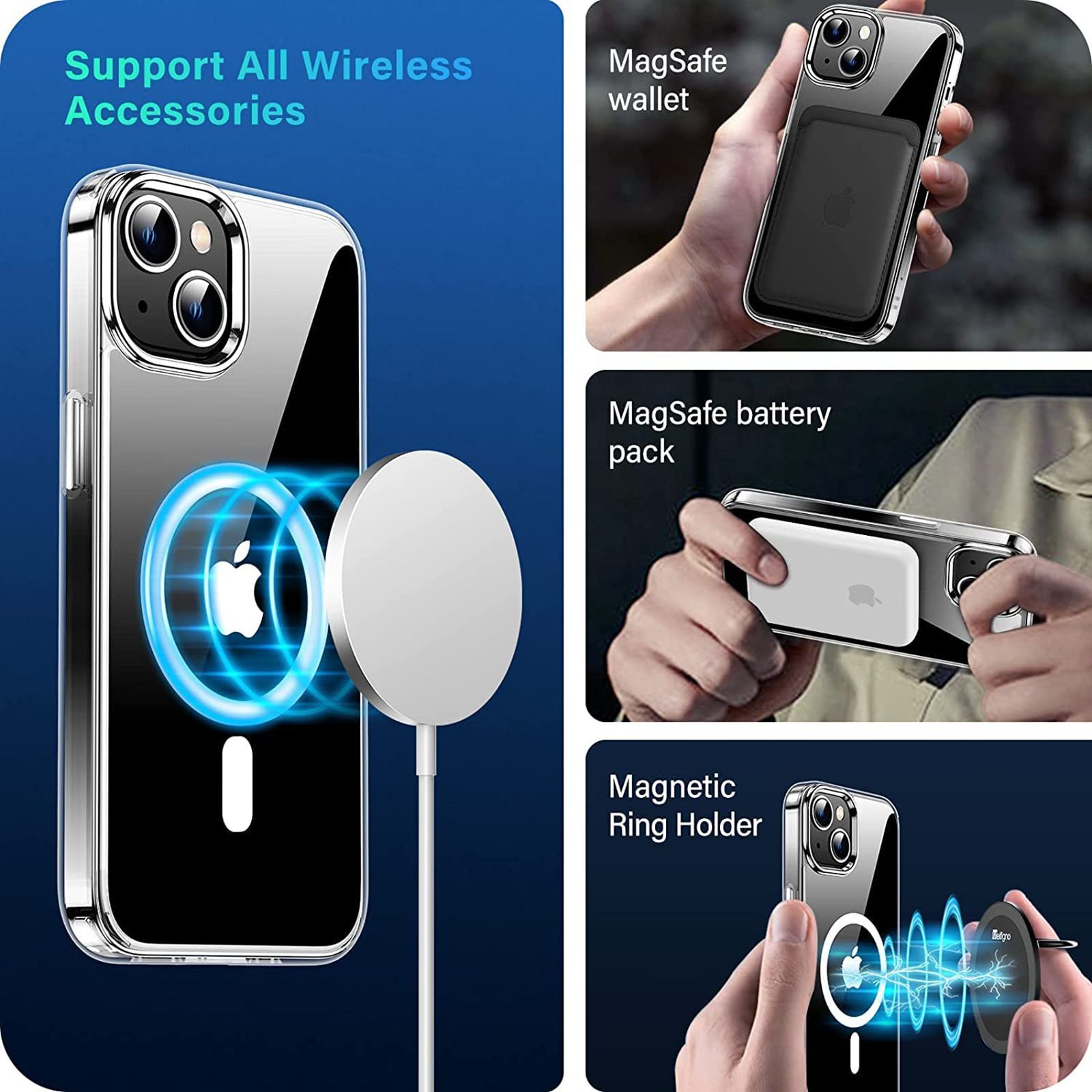 Vaku Glassy Polycarbonate & TPU Back Cover for Apple iPhone 14 (MagSafe Charging Support, Clear)_9