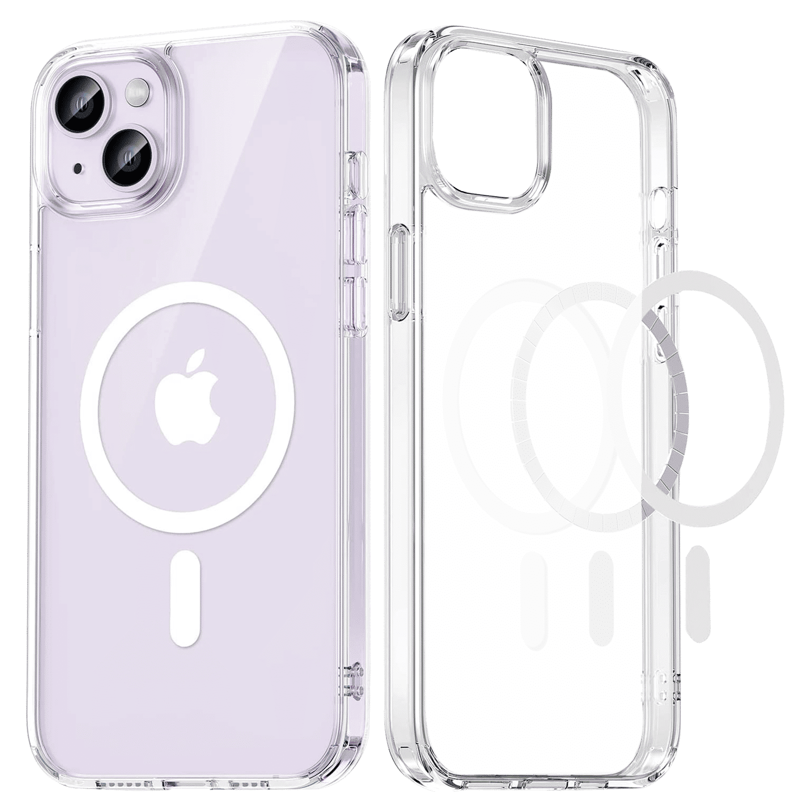 Vaku Glassy Polycarbonate & TPU Back Cover for Apple iPhone 14 (MagSafe Charging Support, Clear)_10