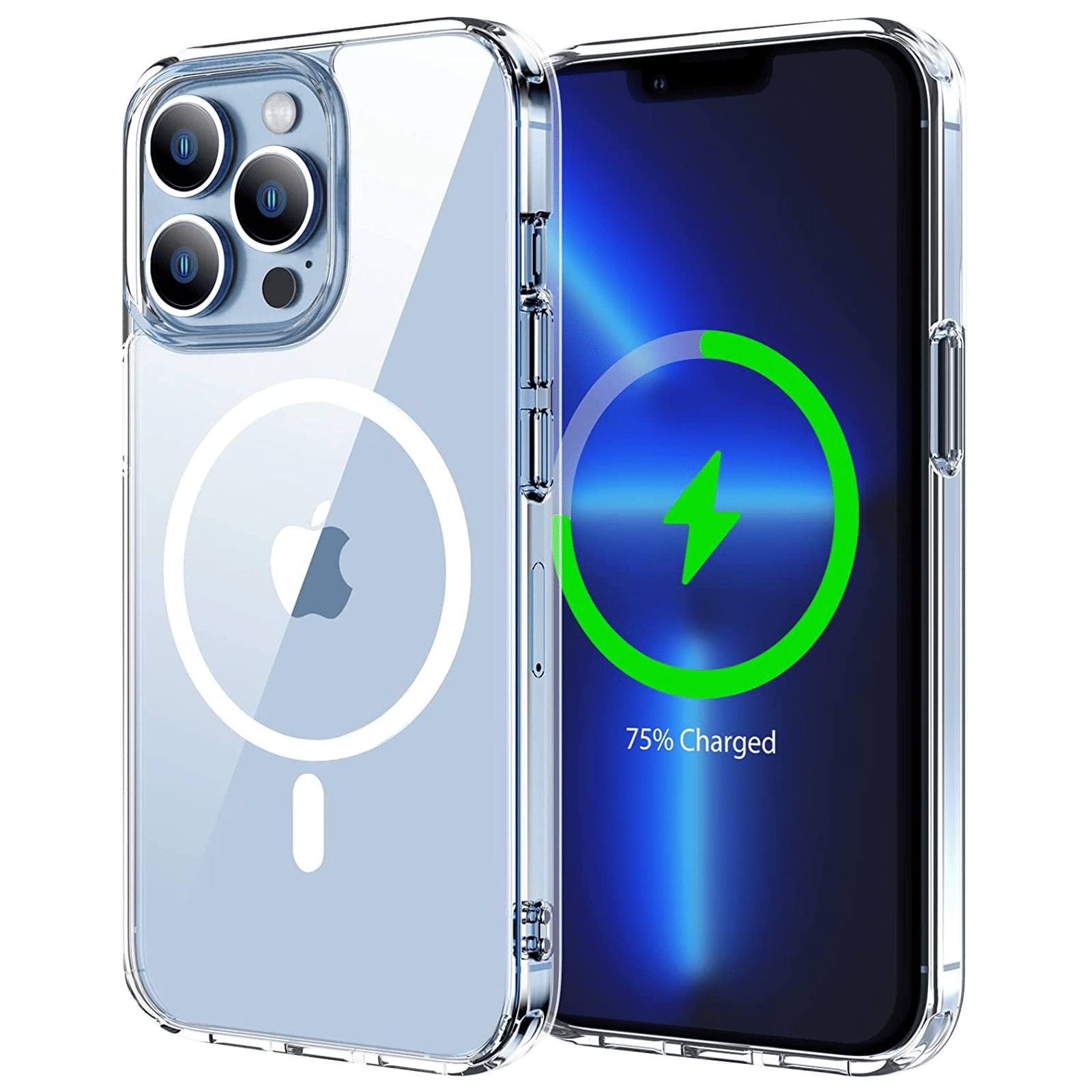 Vaku Glassy Polycarbonate & TPU Back Cover for Apple iPhone 14 Pro (MagSafe Charging Support, Clear)_1