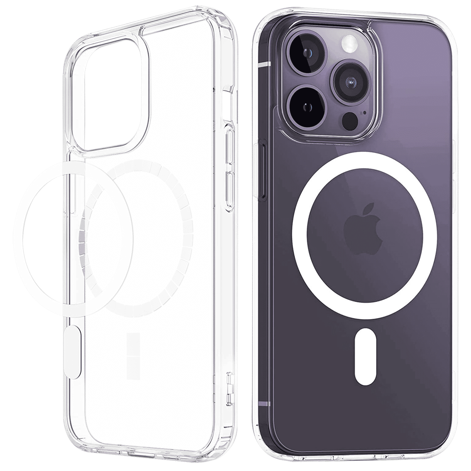 Vaku Glassy Polycarbonate & TPU Back Cover for Apple iPhone 14 Pro (MagSafe Charging Support, Clear)_4